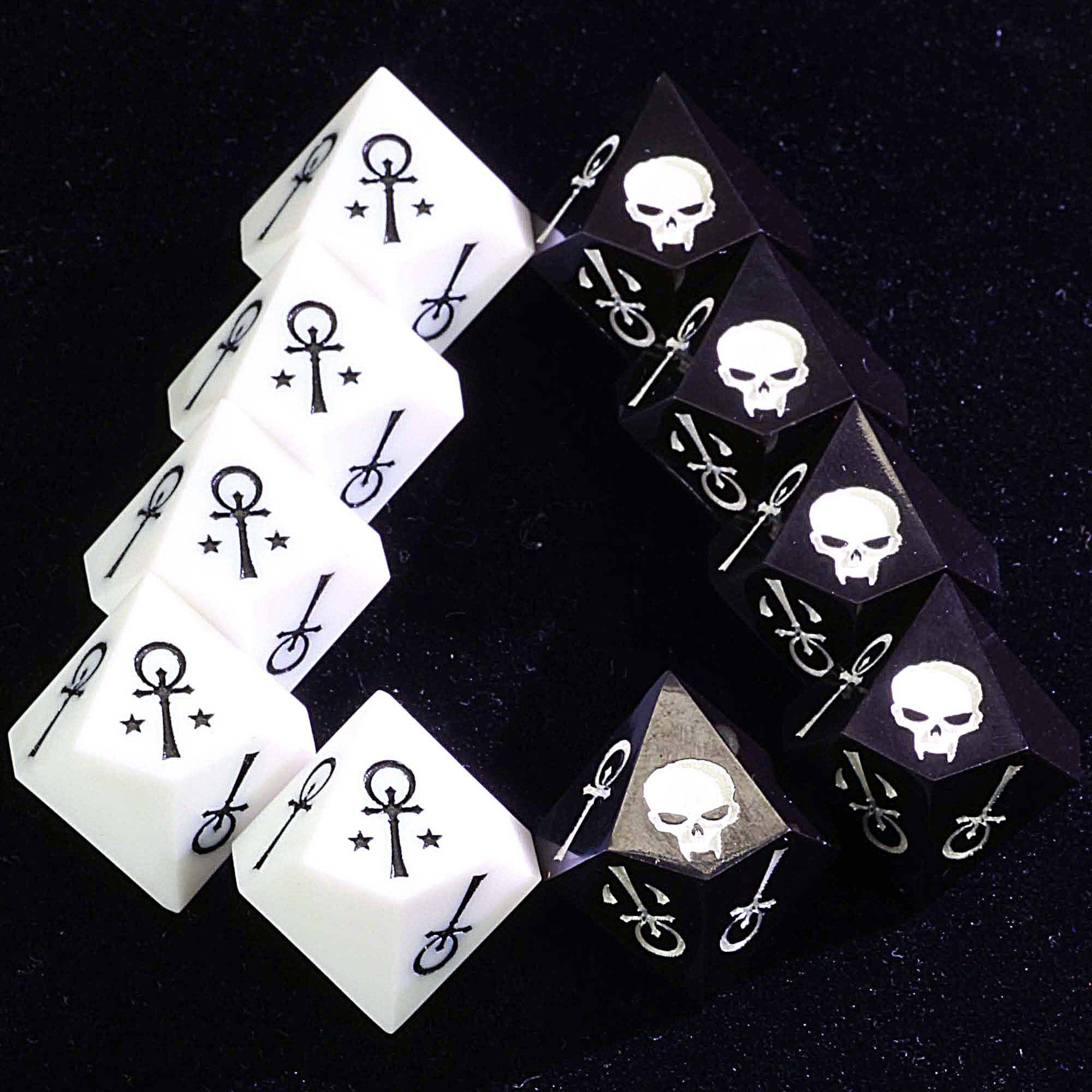 15 Polyhedral Camarilla VtM Sets of Dice WoD Ivory Contract - Dice of Dragons