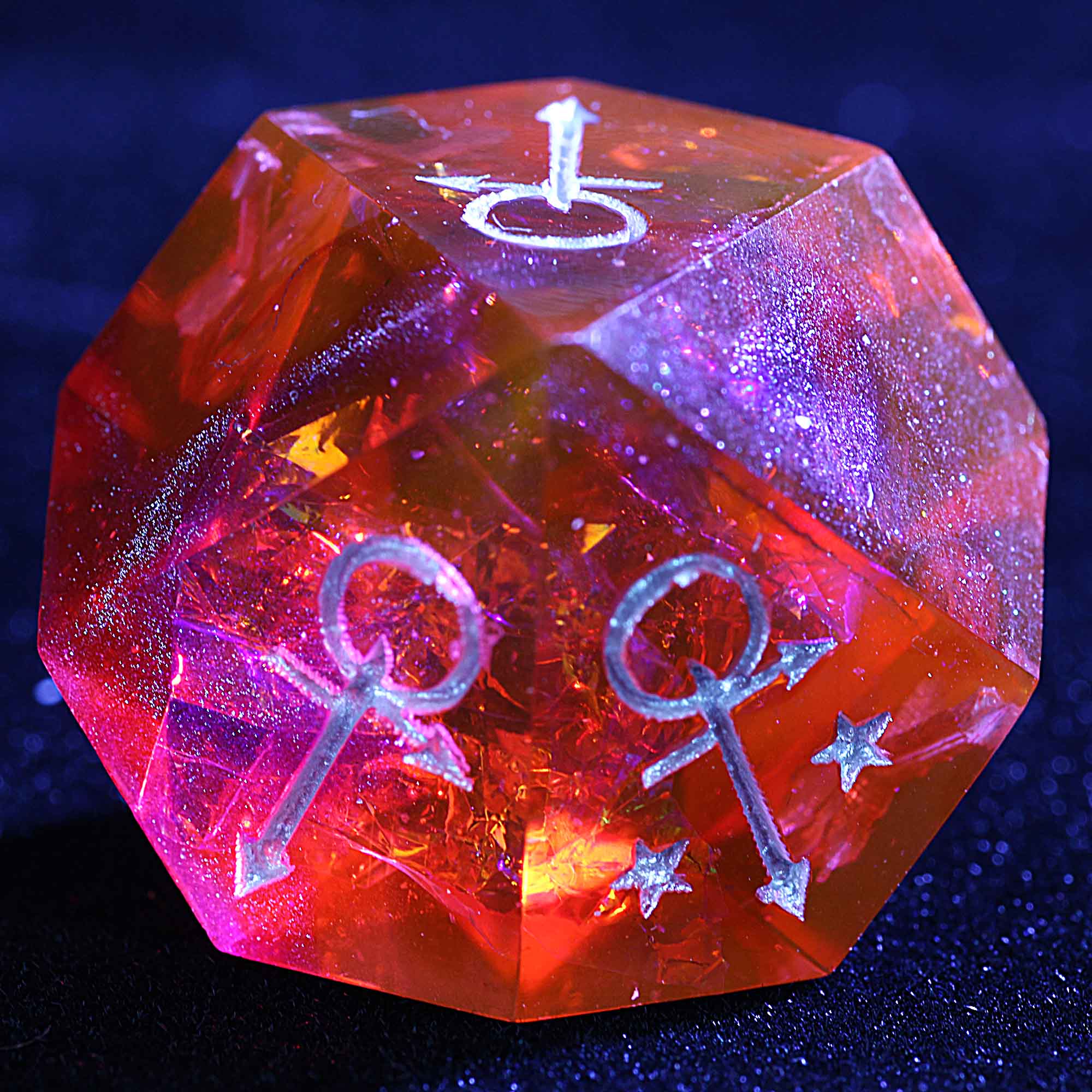 15 Polyhedral Resin Anarch VtM WoD Dice Set Blood and Ambition