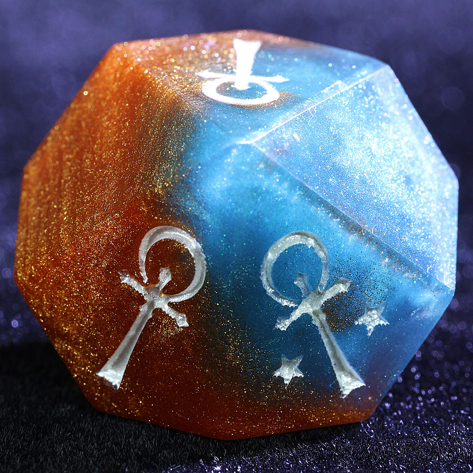 15 Polyhedral Resin Camarilla Dice Set WoD VtM Elder Decree - Dice of Dragons