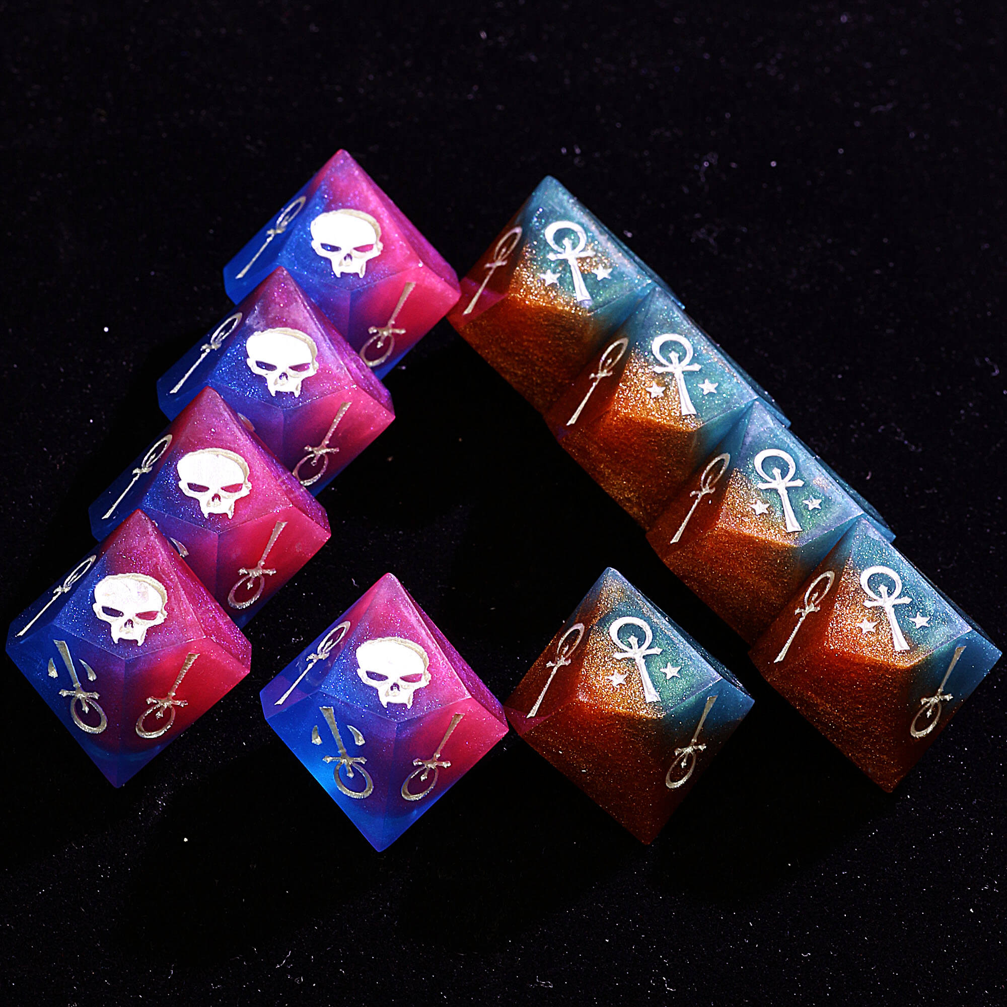 15 Polyhedral Resin Camarilla Dice Set WoD VtM Elder Decree - Dice of Dragons