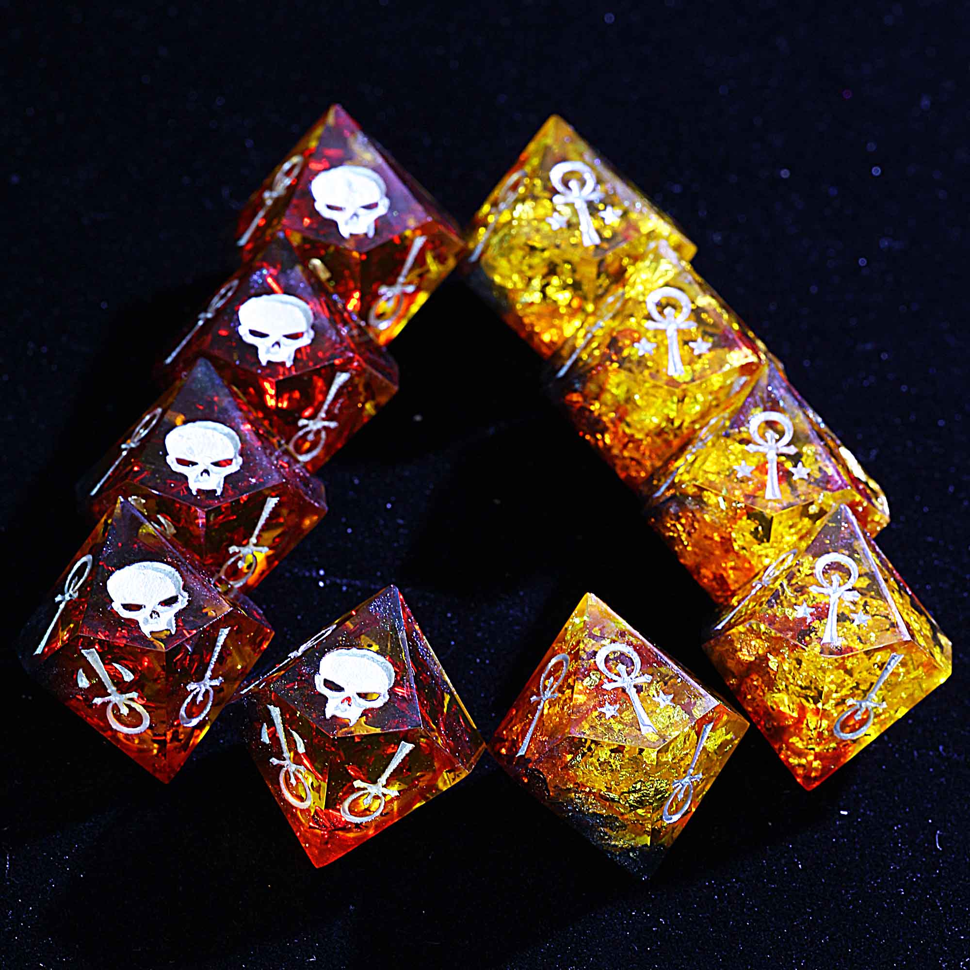 15 Polyhedral Resin Camarilla VtM Dice Set WoD Elders Crimson Pact