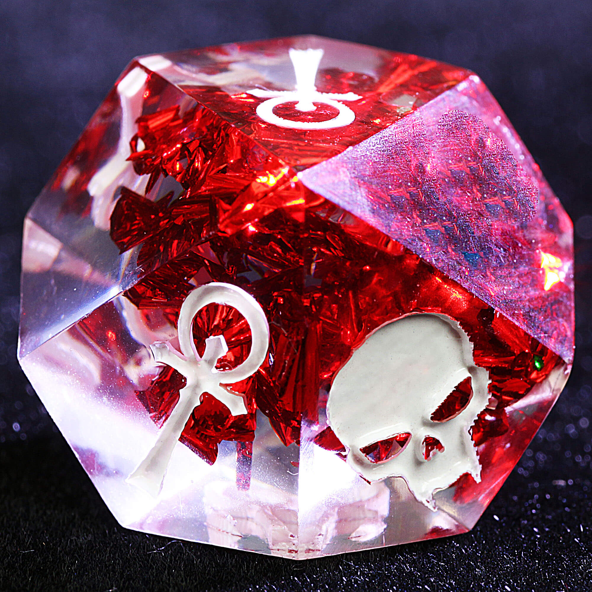 15 Polyhedral Resin Camarilla WoD VtM Dice Set Gilded Veil - Dice of Dragons