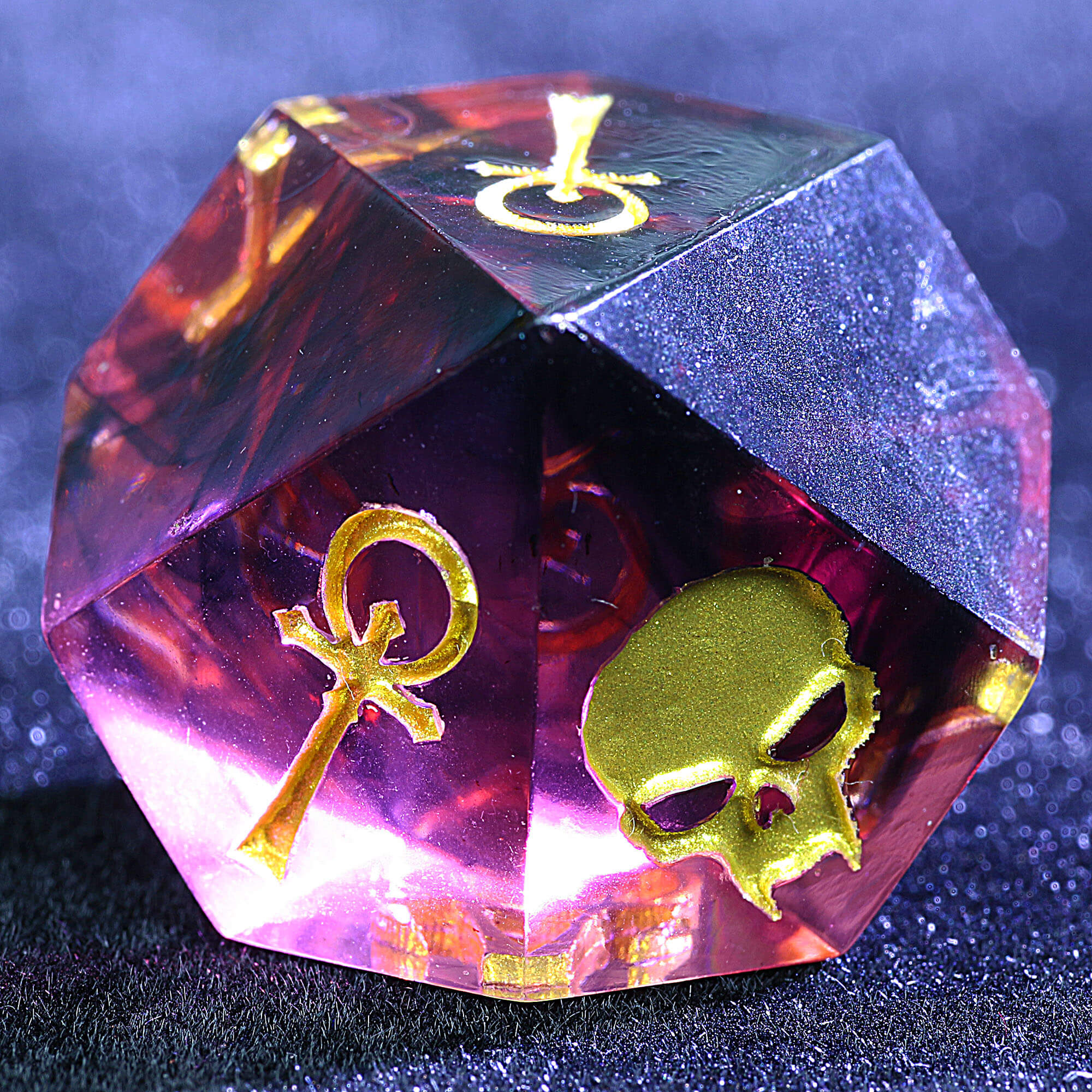 15 Polyhedral Resin Camarilla WoD VtM Dice Sets Velvet Cage - Dice of Dragons