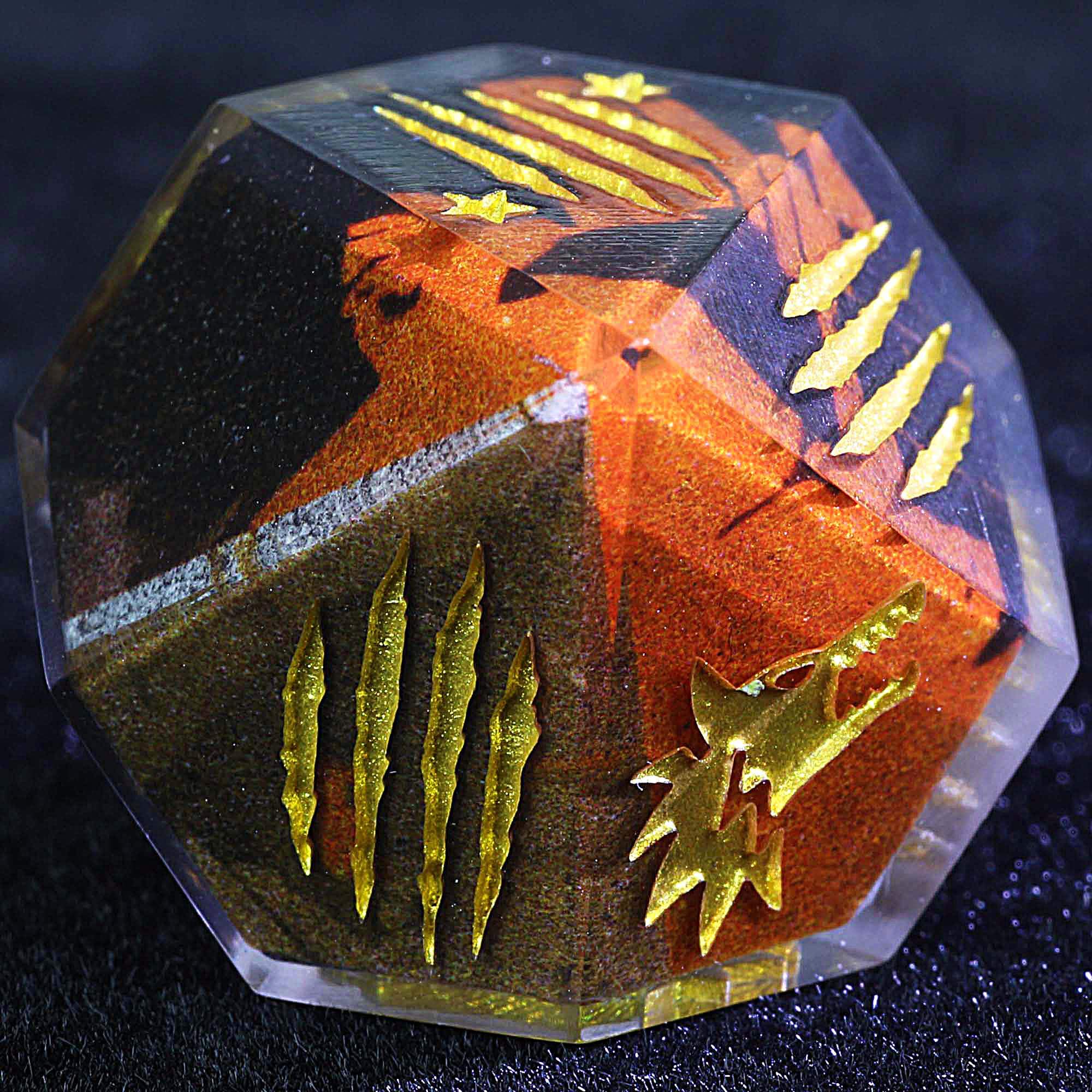 15 Polyhedral Resin Dice Set WoD WtA Ember Day Trace - Dice of Dragons