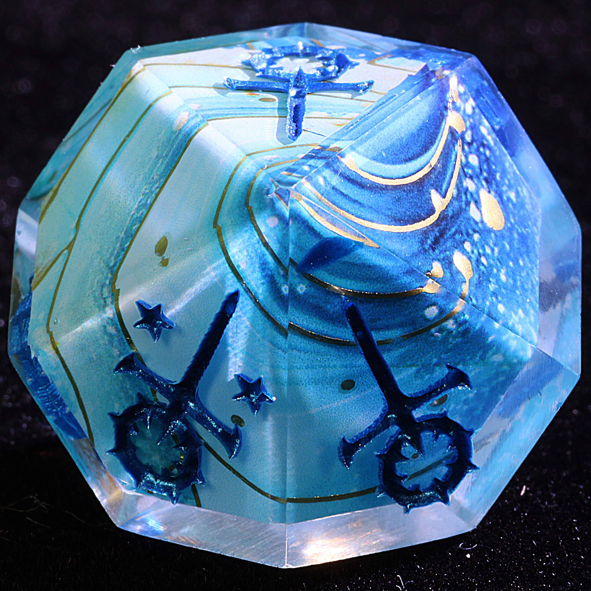 15 Polyhedral Resin Sabbat WoD Set VtM Dice Abyssal Swell - Dice of Dragons