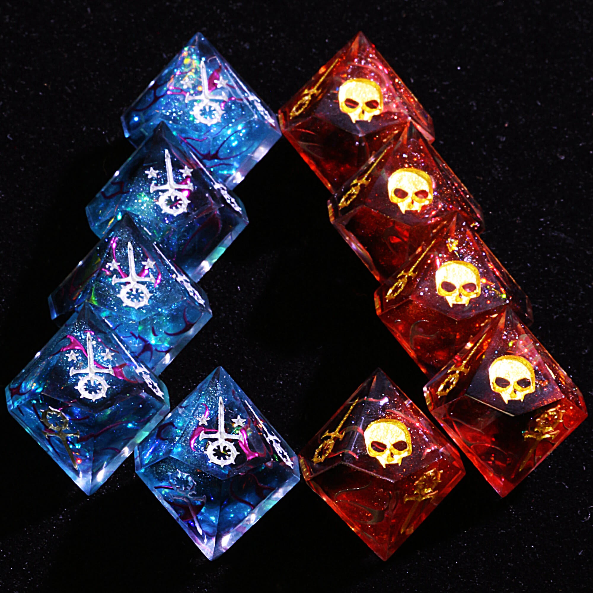 15 Polyhedral Resin Sabbat WoD Sets VtM Dice Nocturne Veil - Dice of Dragons