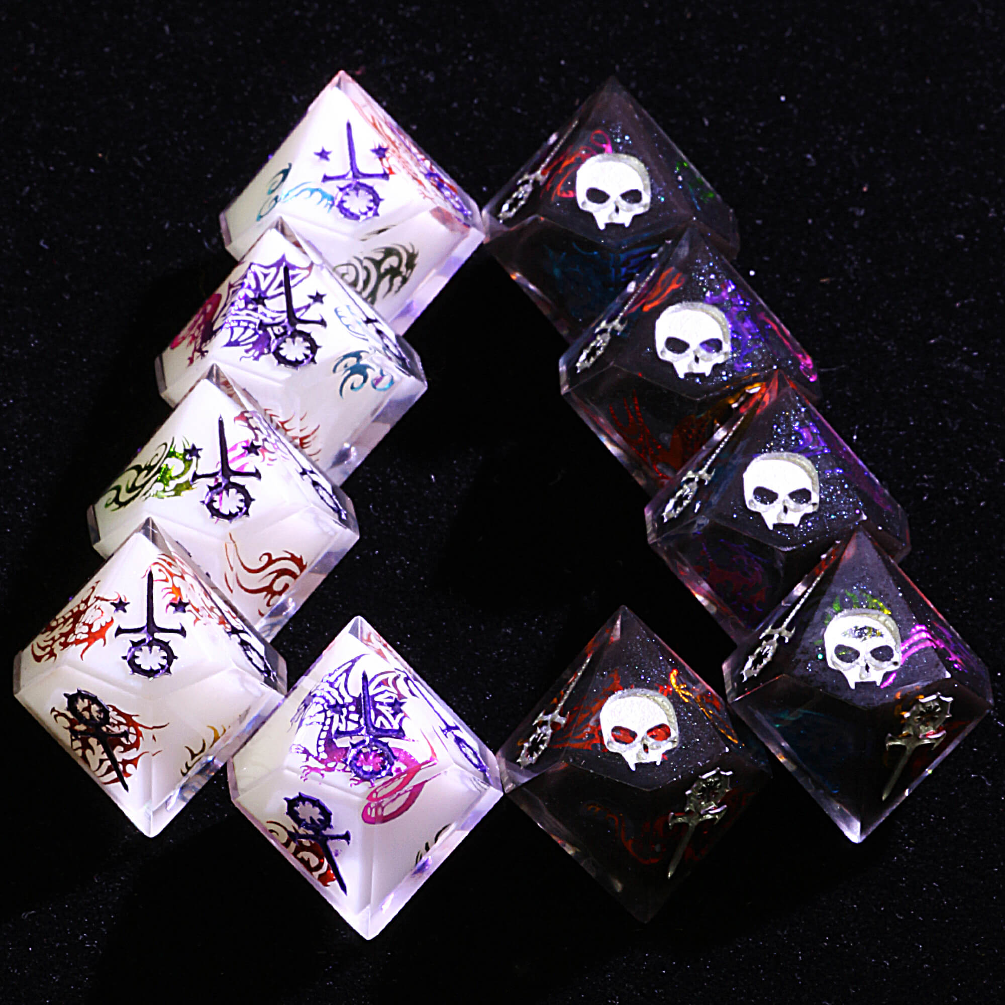 15 Polyhedral Resin Sabbat WoD VtM Dice Set Iron Mask - Dice of Dragons