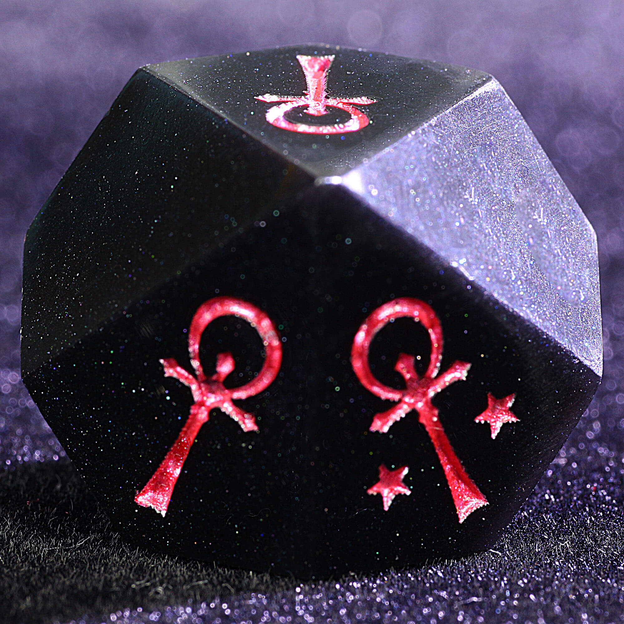 15 Polyhedral Resin Camarilla VtM Set of Dice WoD Velvet and Blood - Dice of Dragons