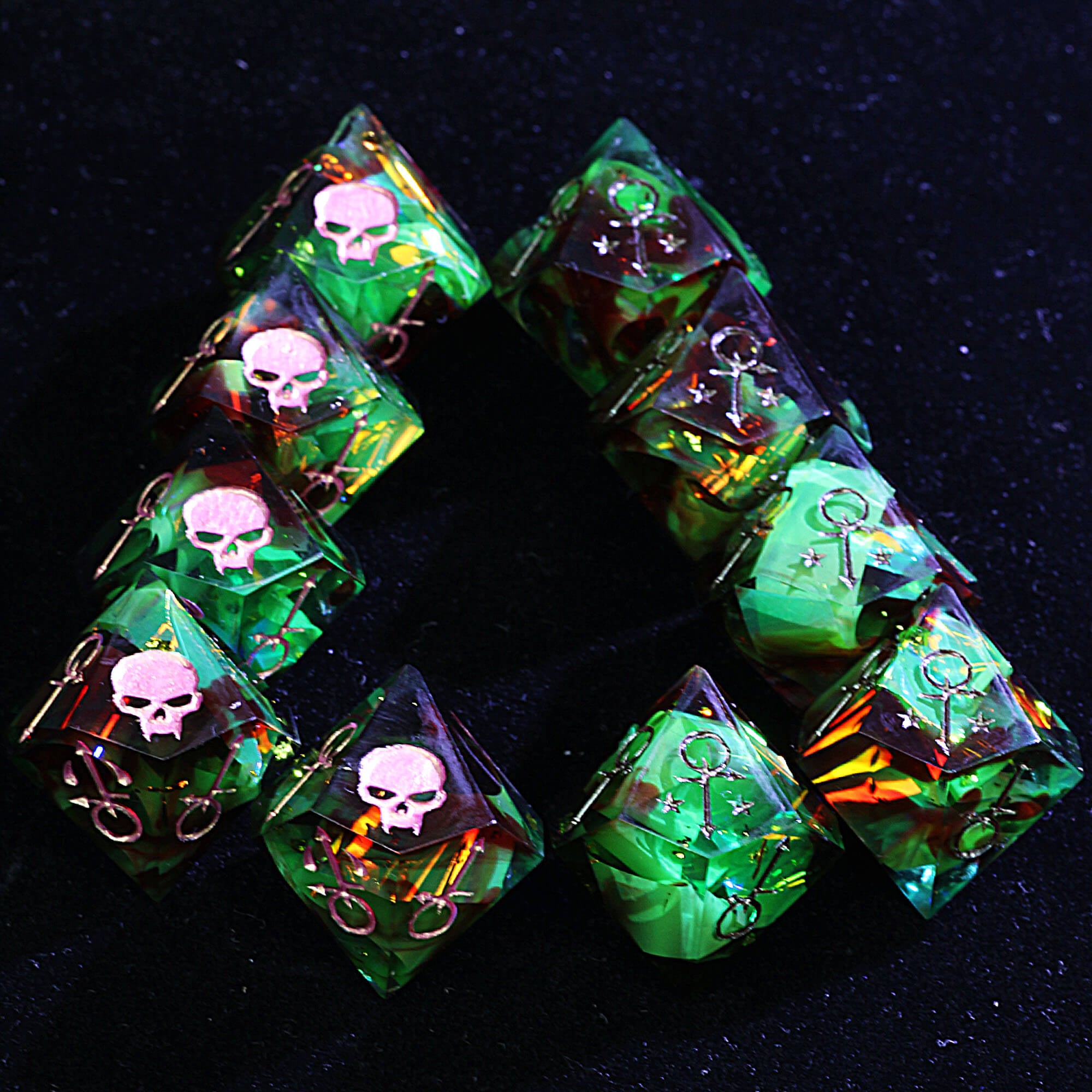 15 Polyhedral Resin Anarch VtM WoD Sets of Dice Chaos Theory - Dice of Dragons