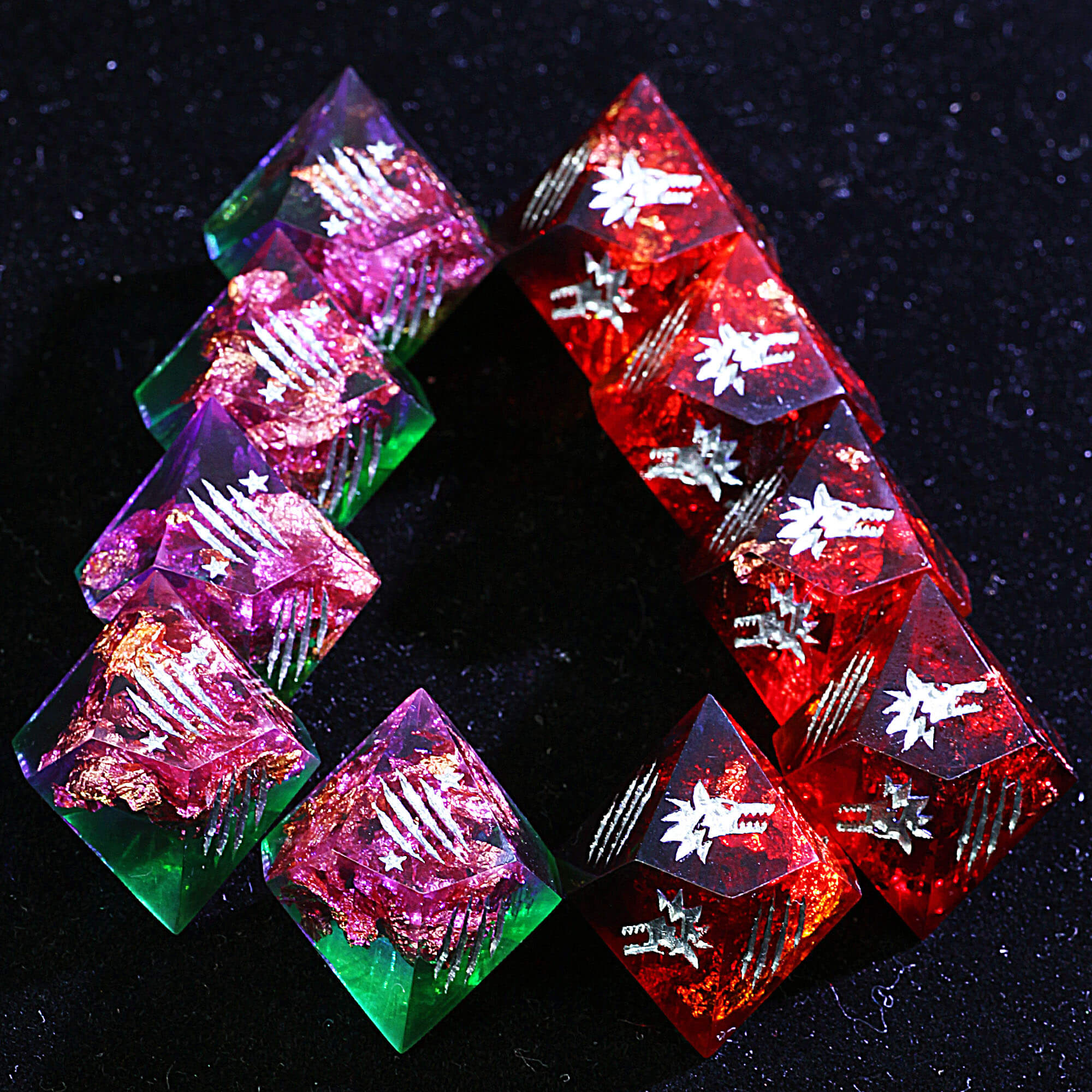 15 Polyhedral Resin WoD WtA Dice Set Malfean Splendor - Dice of Dragons