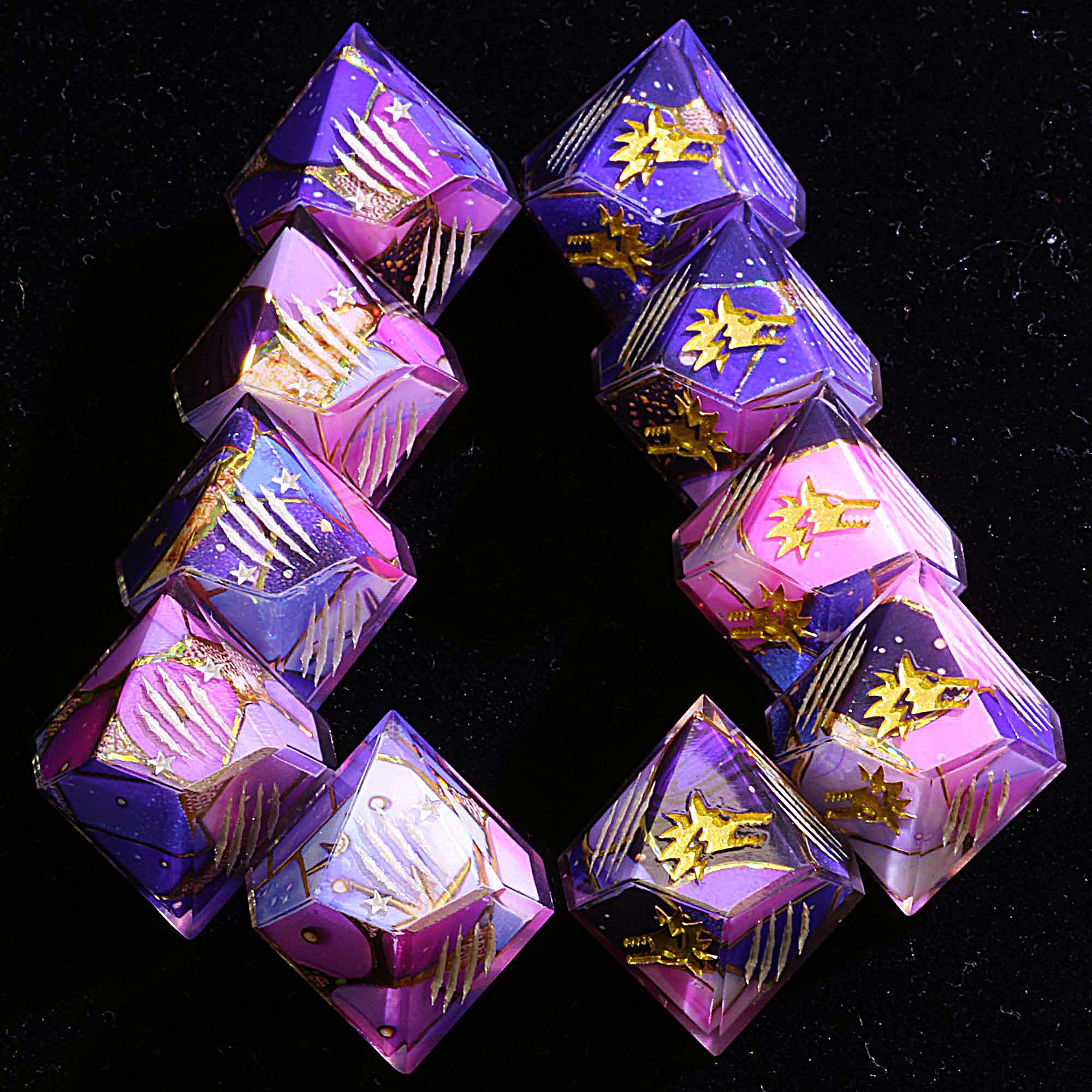 15 Polyhedral Resin WtA Dice Sets WoD Dreamy Star River - Dice of Dragons