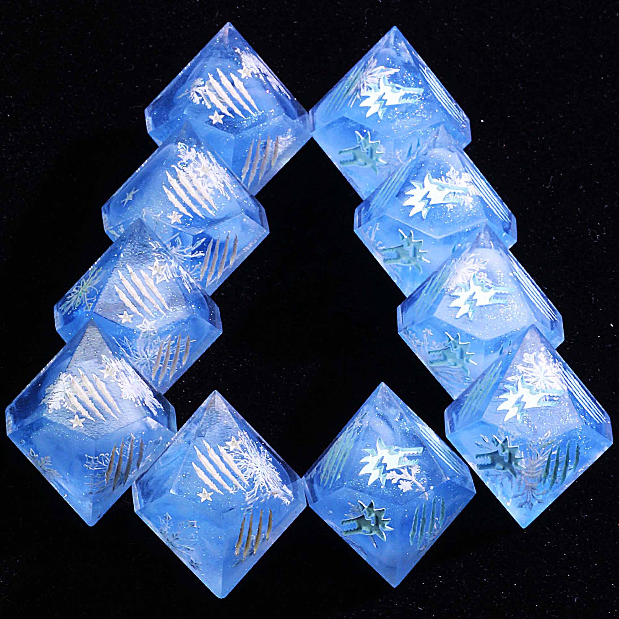 15 Polyhedral Resin WtA Set Dice WoD Frozen World