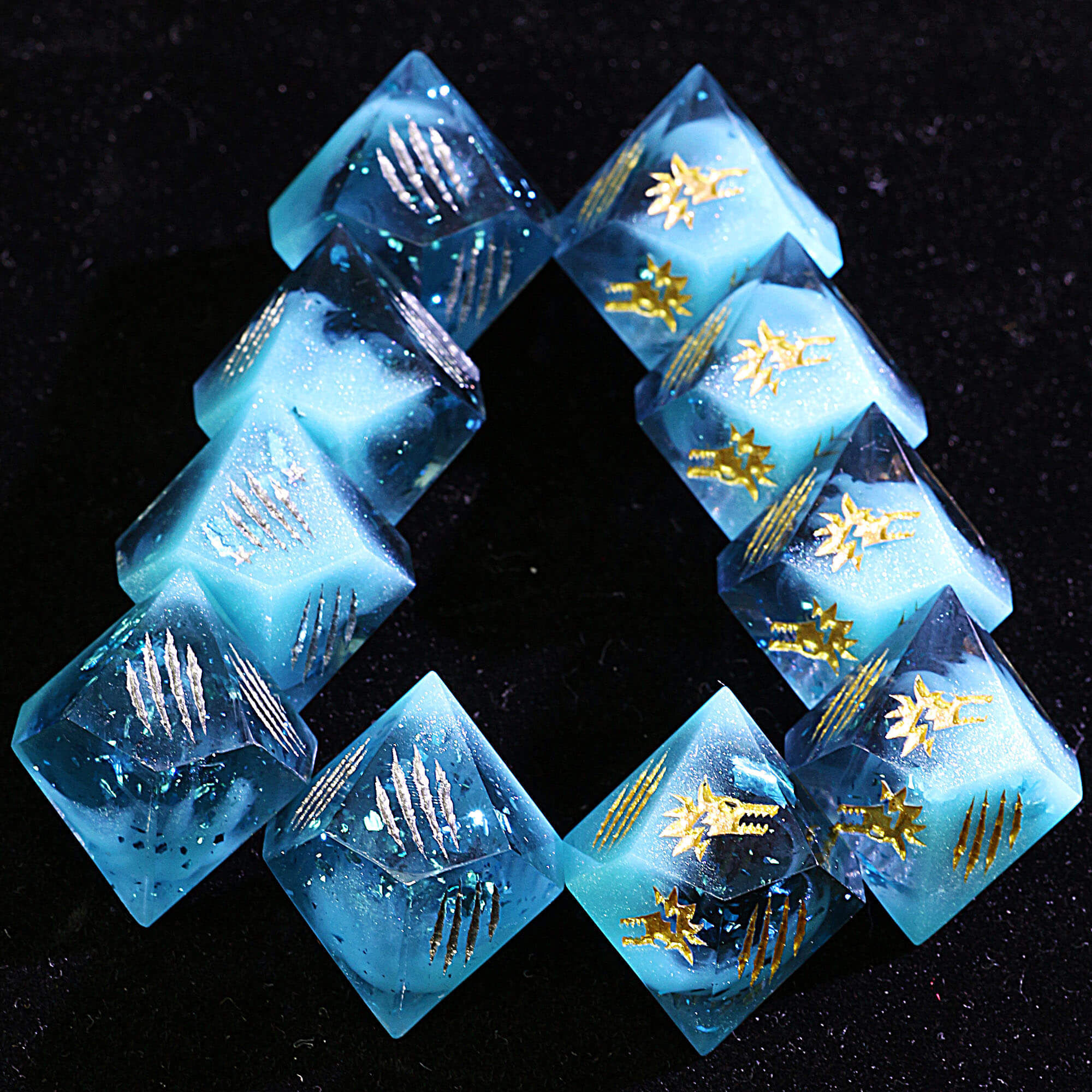 15 Polyhedral Resin WtA WoD Dice Set Umbral Skies - Dice of Dragons