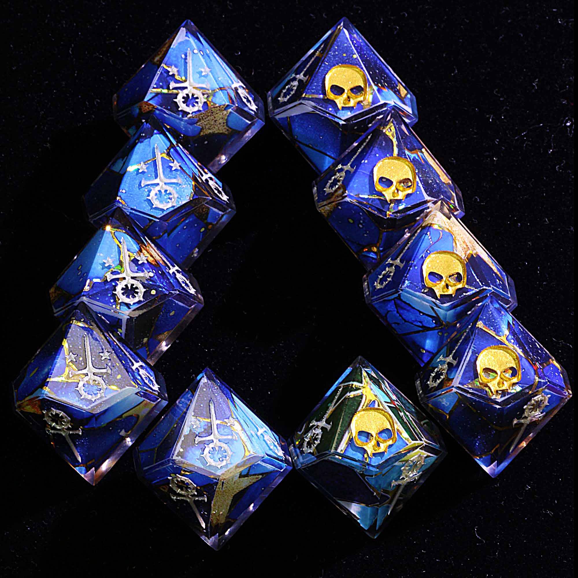 15 Polyhedral Sabbat Dice VtM Sets WoD Starlit Sky - Dice of Dragons