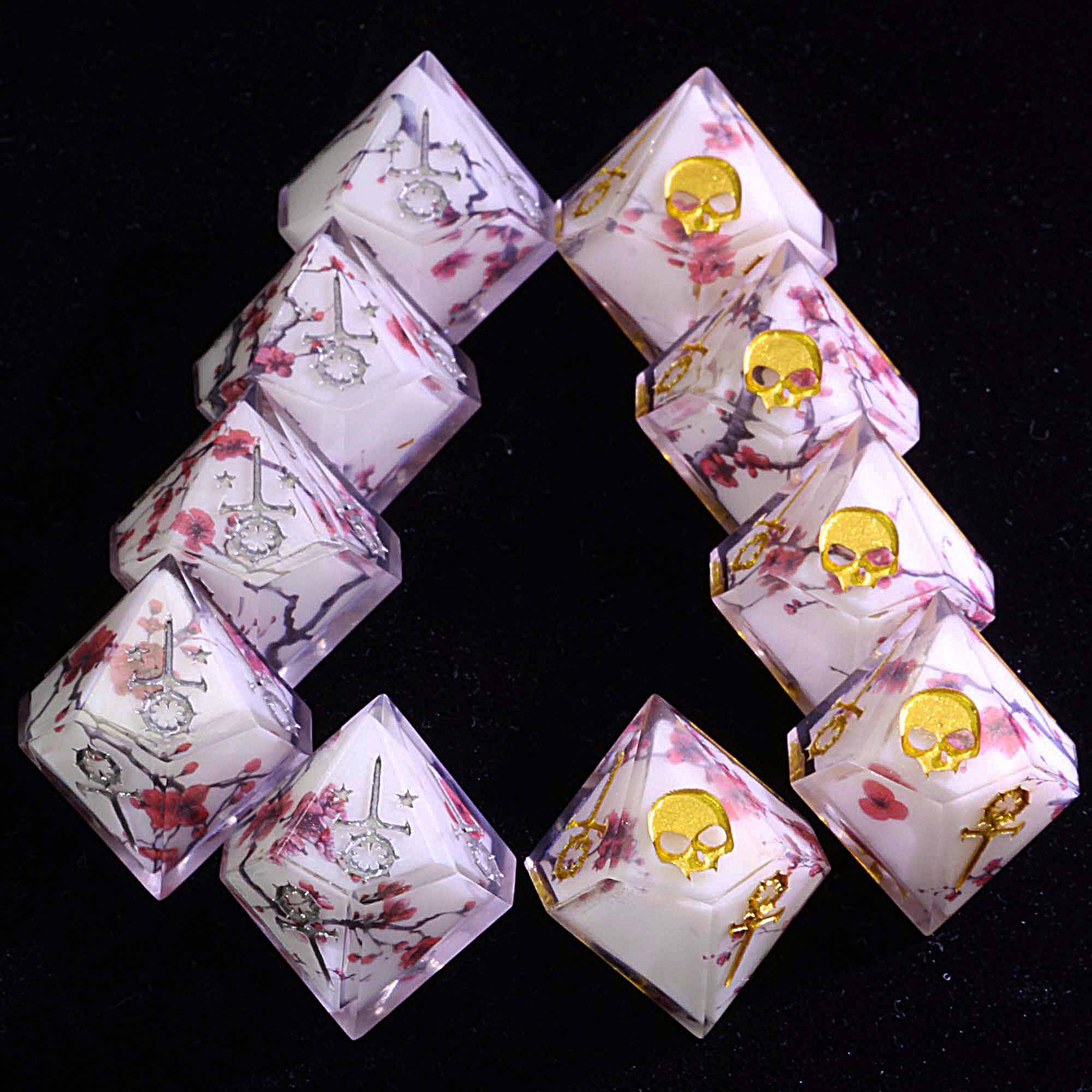 15 Polyhedral Sabbat Dice WoD Set VtM Winter Plum - Dice of Dragons