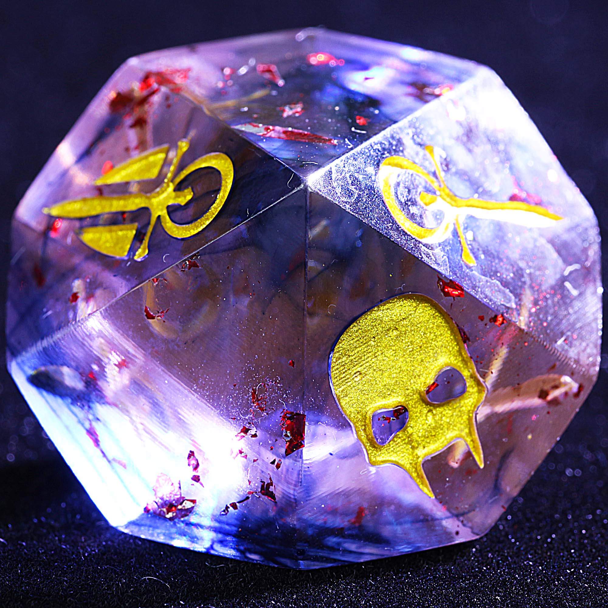 15 Resin Set of D and D Vampire The Masquerade VtM Hunger Dice Red Gold Foil