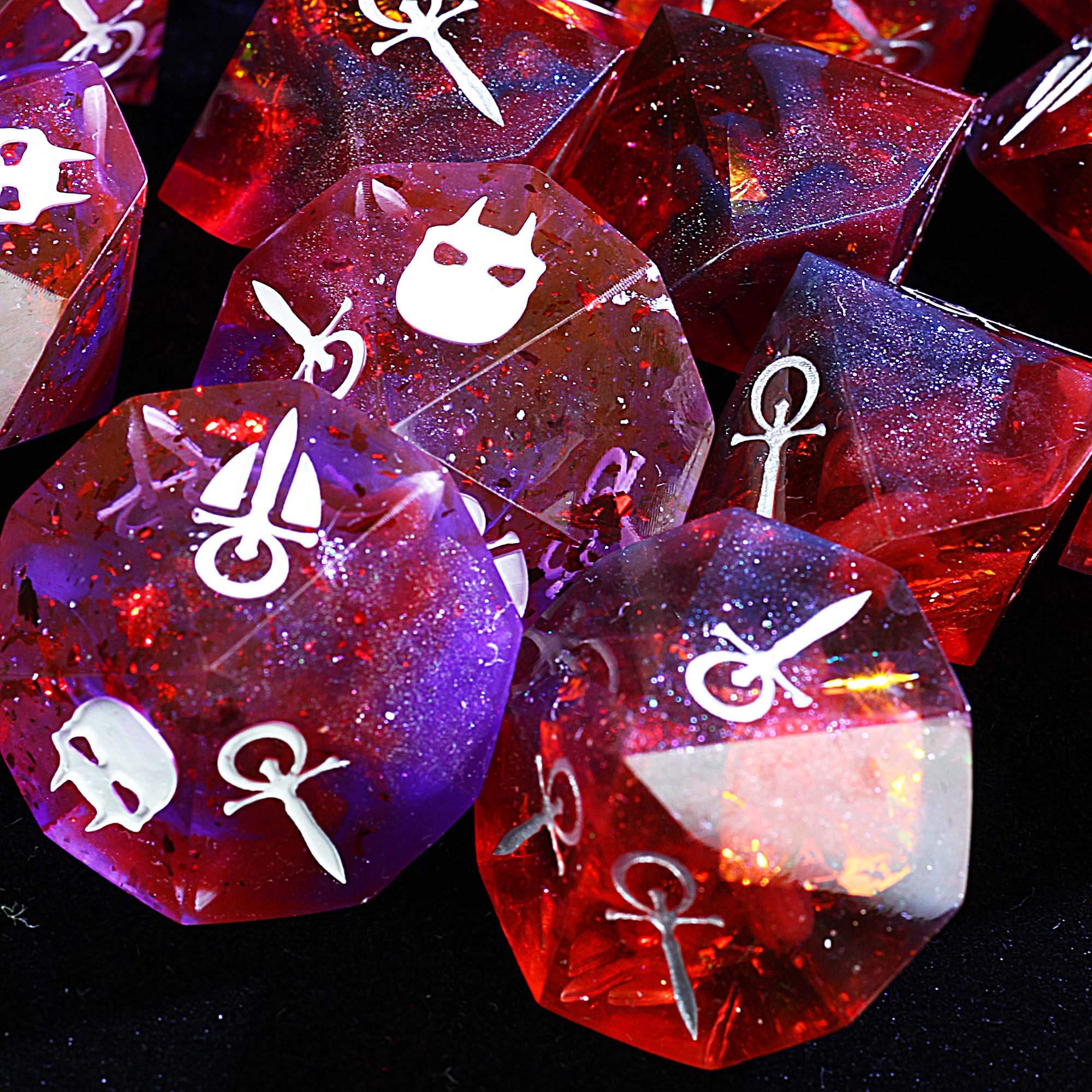 15 Resin Set of D&D Vampire The Masquerade VtM Hunger Dice Purple Blood Red