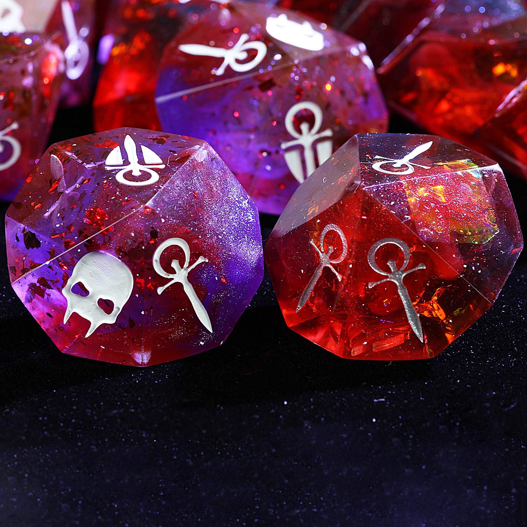 15 Resin Set of D&D Vampire The Masquerade VtM Hunger Dice Purple Blood Red