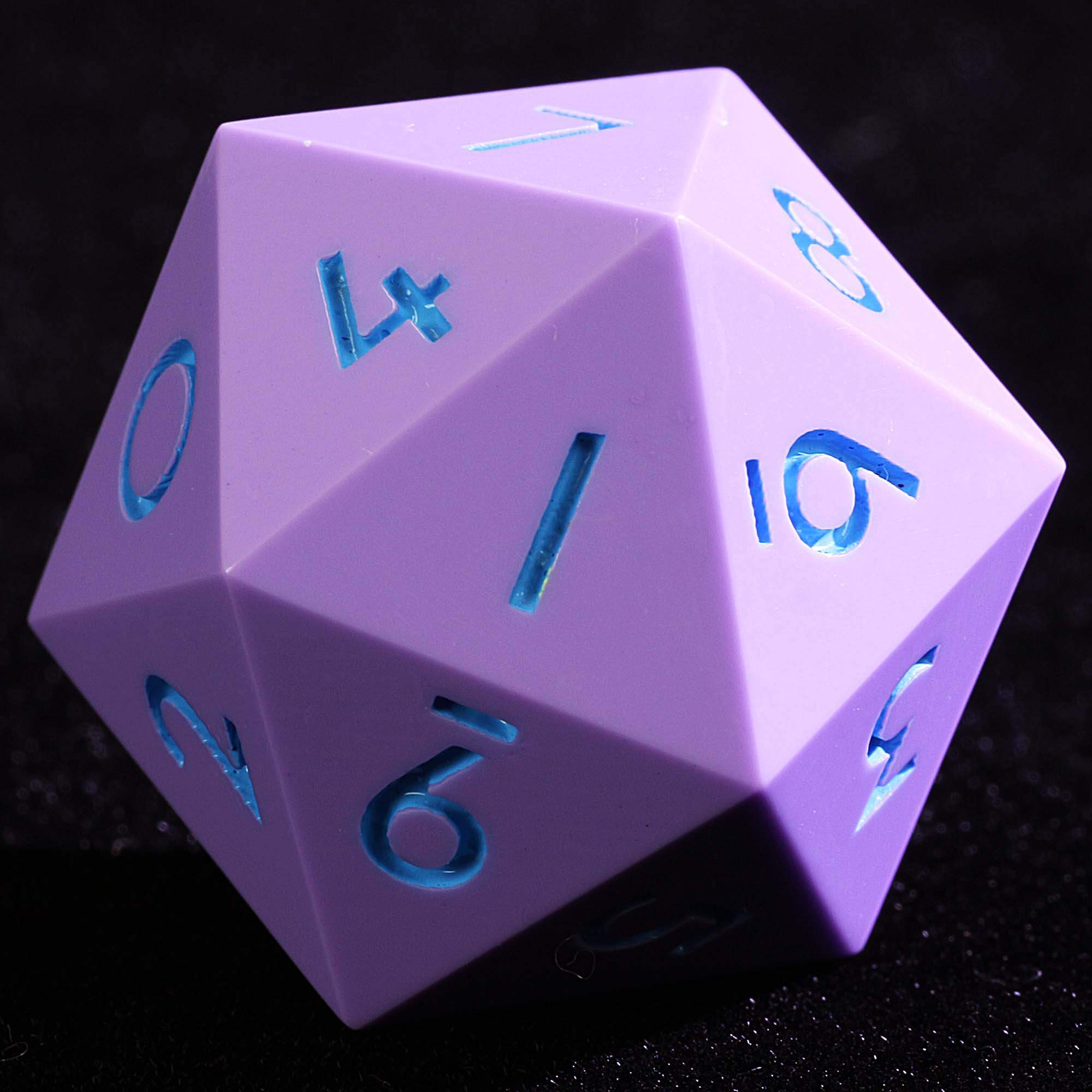 3 Polyhedral Resin 20-Sided D10 and 6-Sided D3 Dice Set Draw Steel Lilac Oath - Dice of Dragons