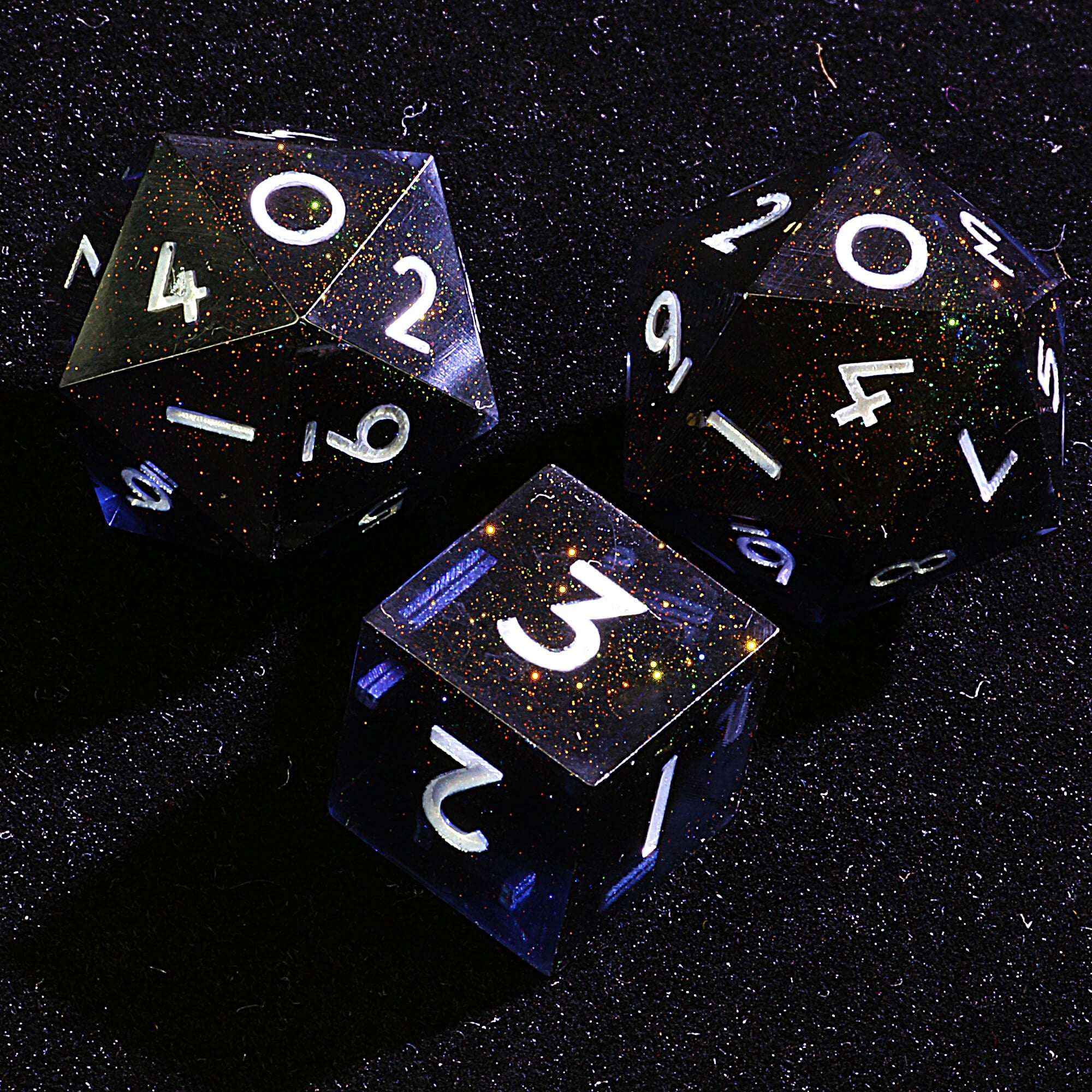 3 Polyhedral Resin 20 Sided D10 and 6 Sided D3 Sets Draw Steel Dice Void Constellation - Dice of Dragons