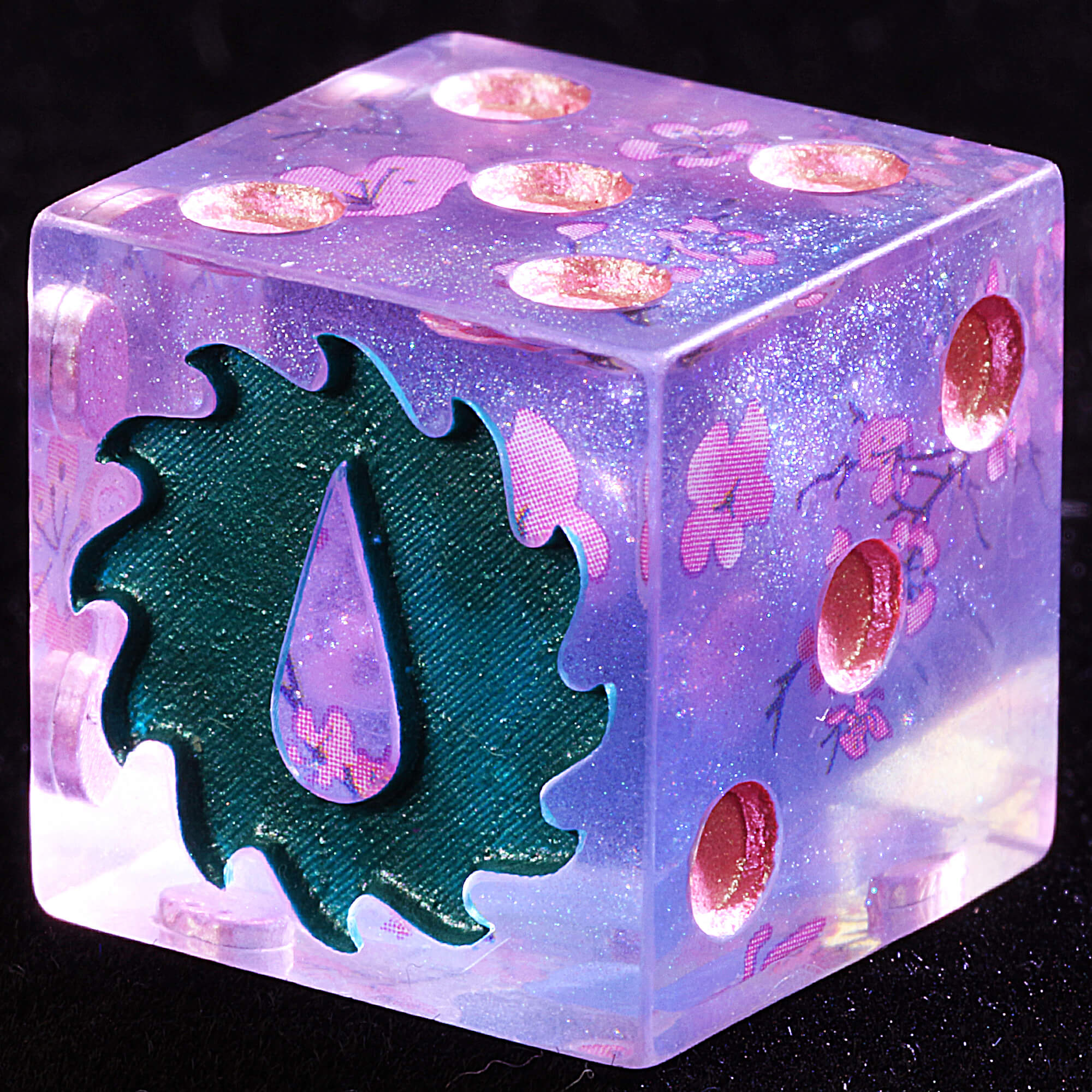 5 Polyhedral Resin Flesh Tearers D6 Warhammer 40K Sets Dice Slaanesh Bloom