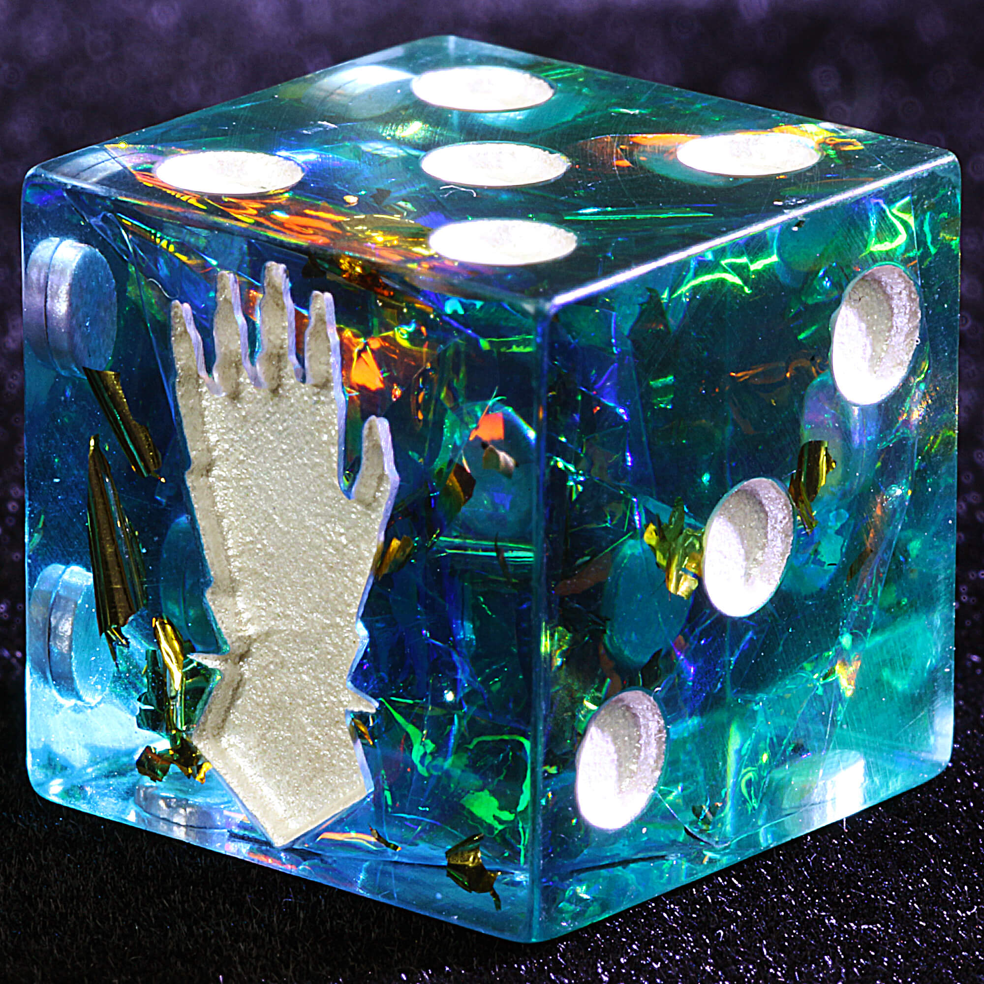 5 Polyhedral Resin Iron Hands Dice Sets D6 Warhammer 40K Eldar Warp