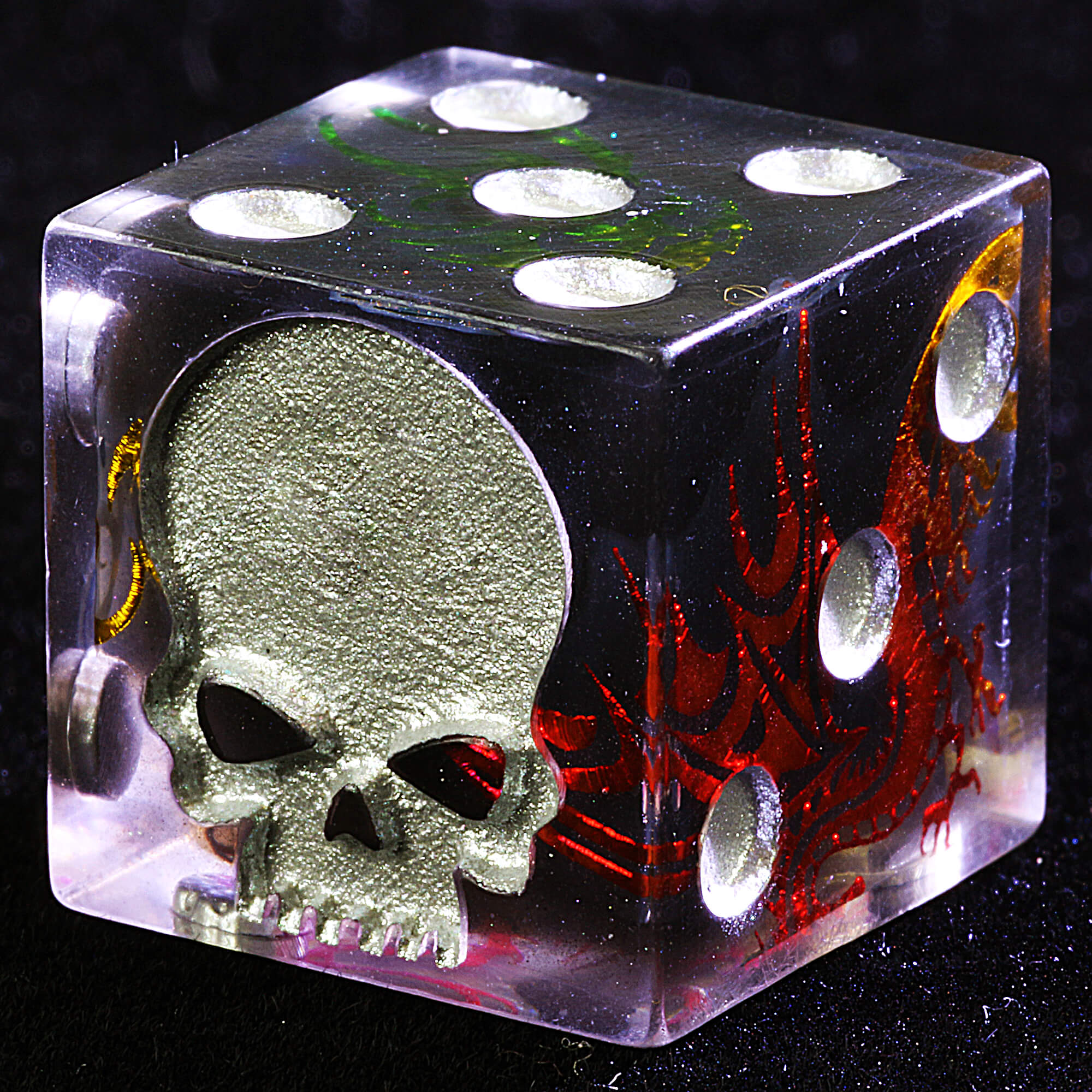5 Polyhedral Resin Legion of the Damned D6 Warhammer 40K Set of Dice Chaos Shard