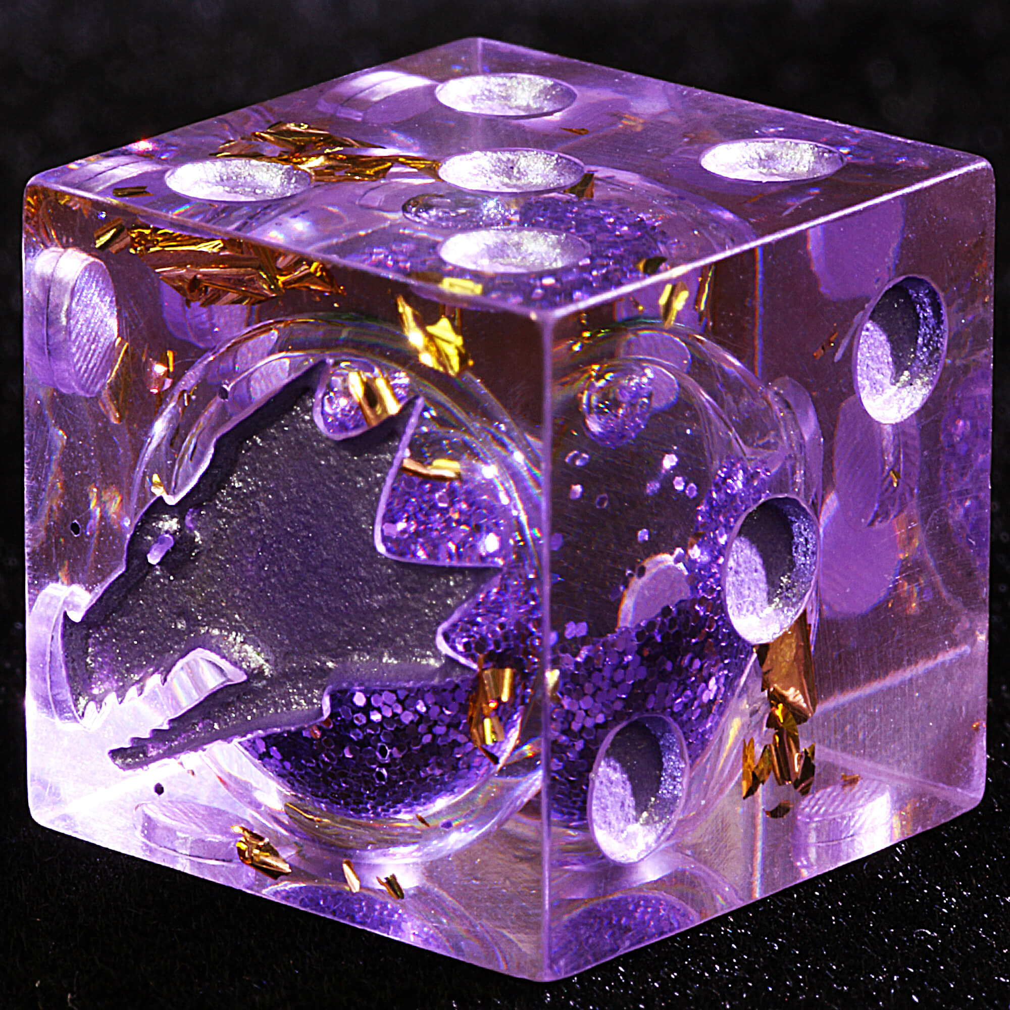5 Polyhedral Resin Liquid Core Salamanders D6 Dice Sets Warhammer 40K Amethyst Void