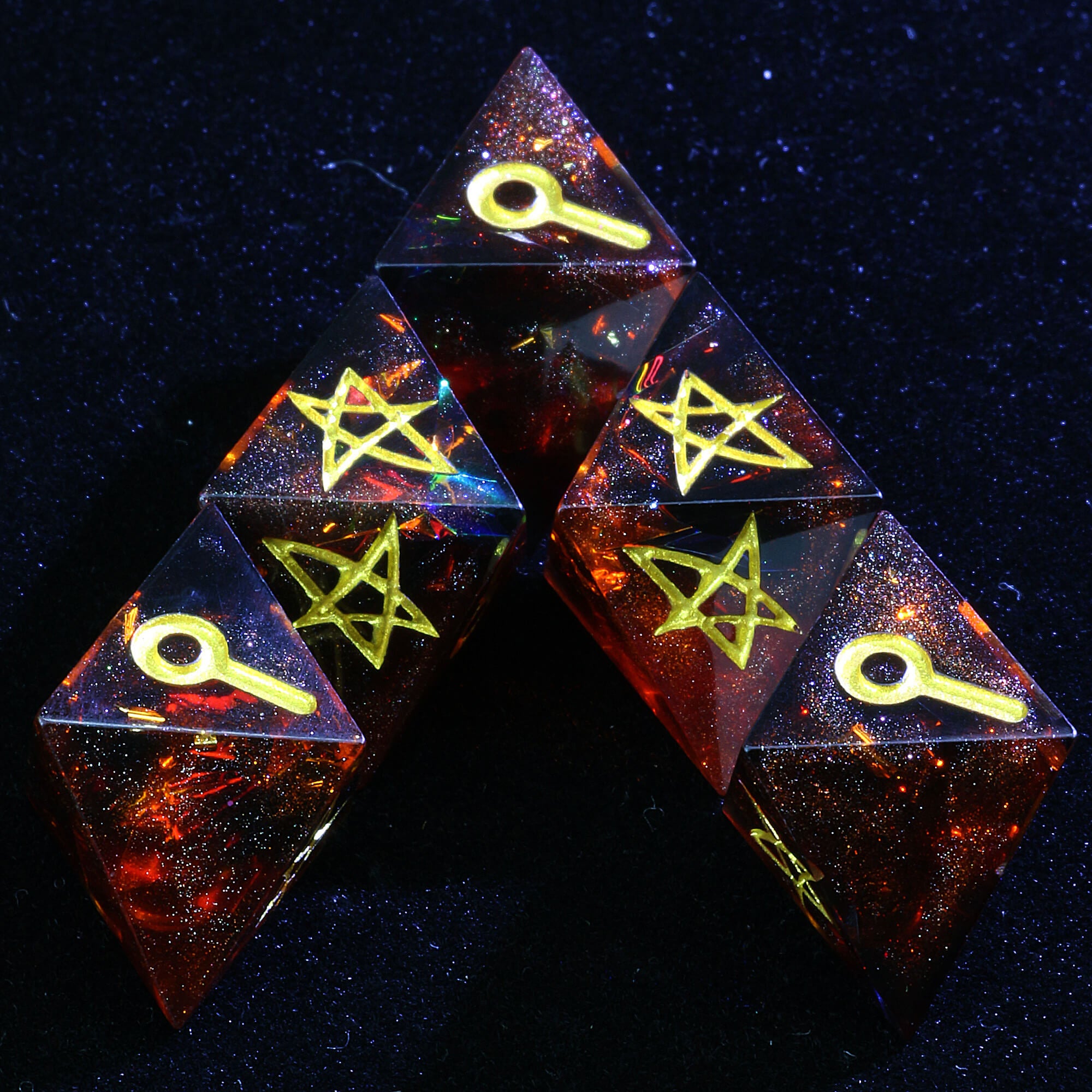 5 Polyhedral Resin Mansions of Madness MoM Dice Set Infernal Blood