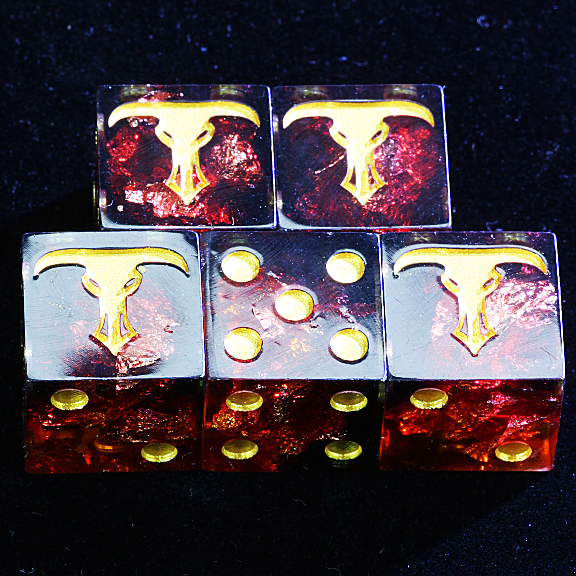 5 Polyhedral Resin Minotaurs Warhammer 40K Sets Dice D6 Bloodforge
