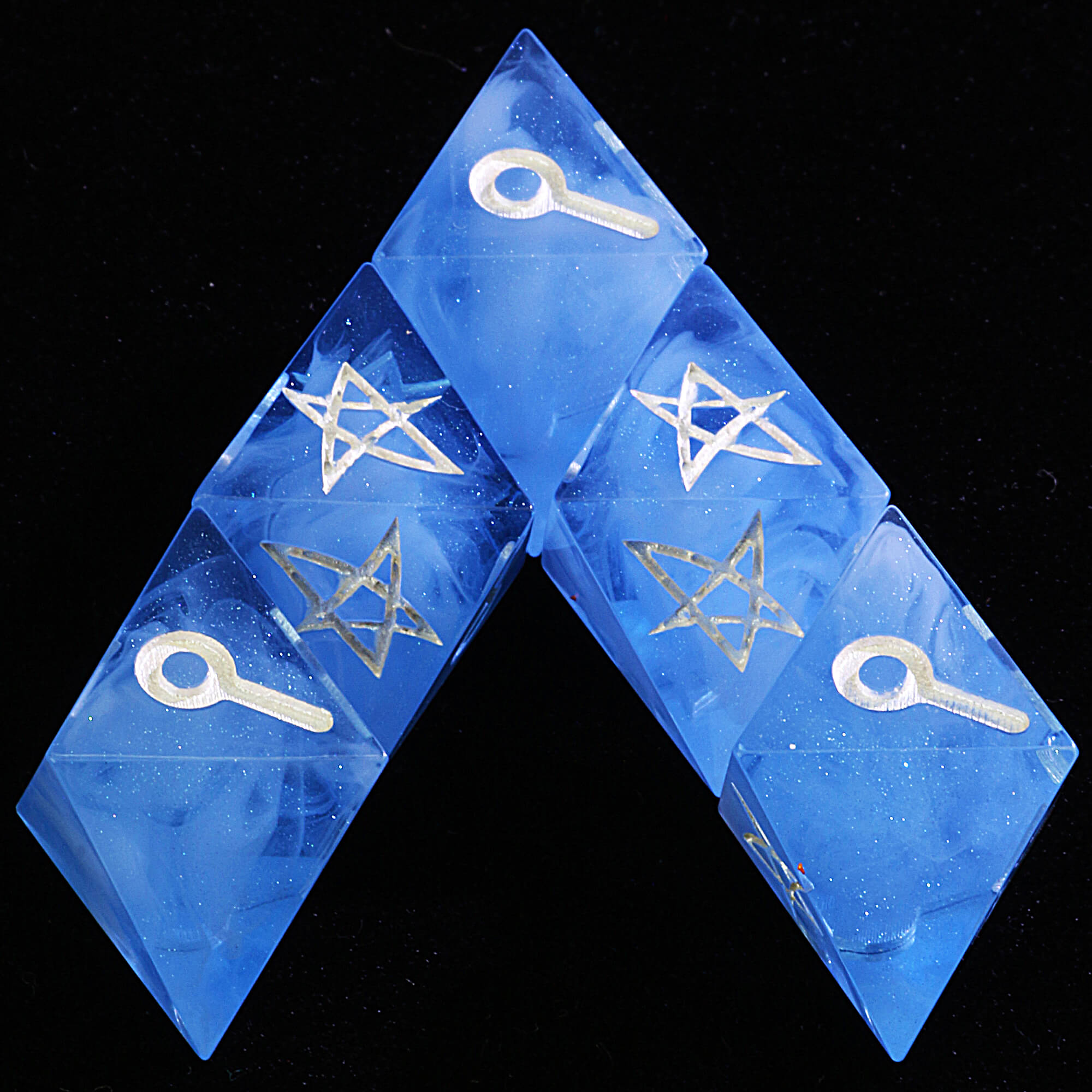 5 Polyhedral Resin MoM Dice Set Mansions of Madness Frozen Arcana