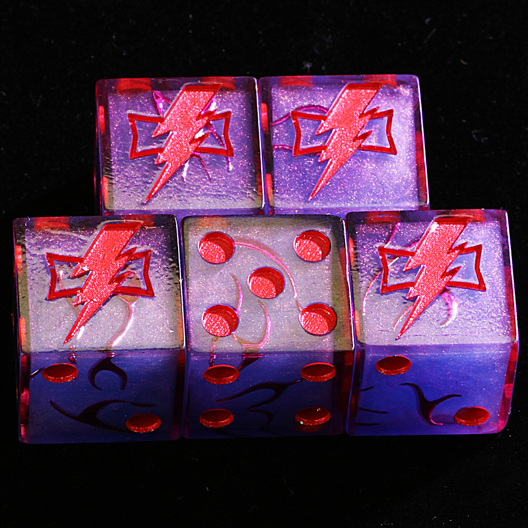 5 Polyhedral Resin White Scars D6 Set Dice Warhammer 40K Storm Surge