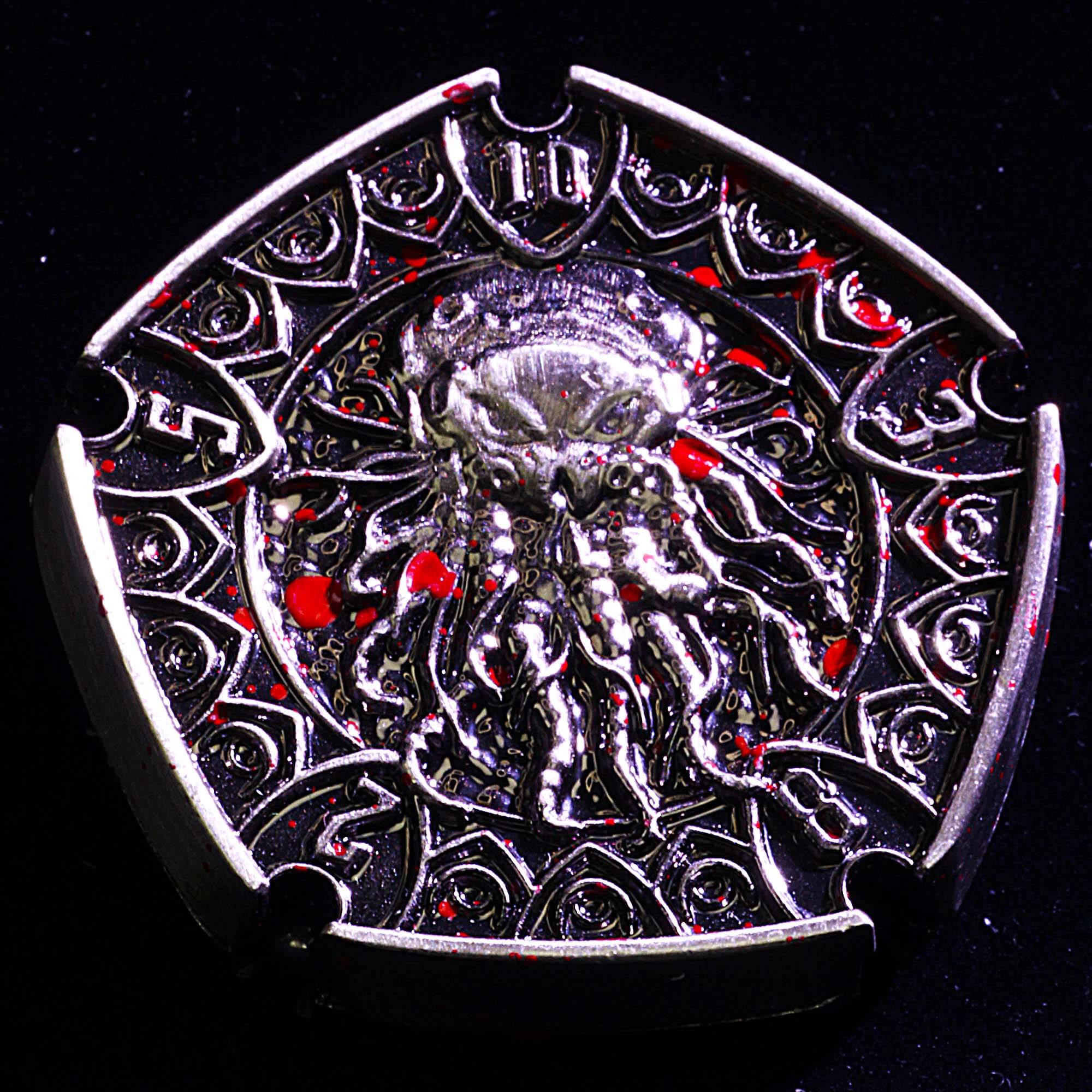 7 Die Metal Flip DnD Coin Dice Set Blood - Dice of Dragons