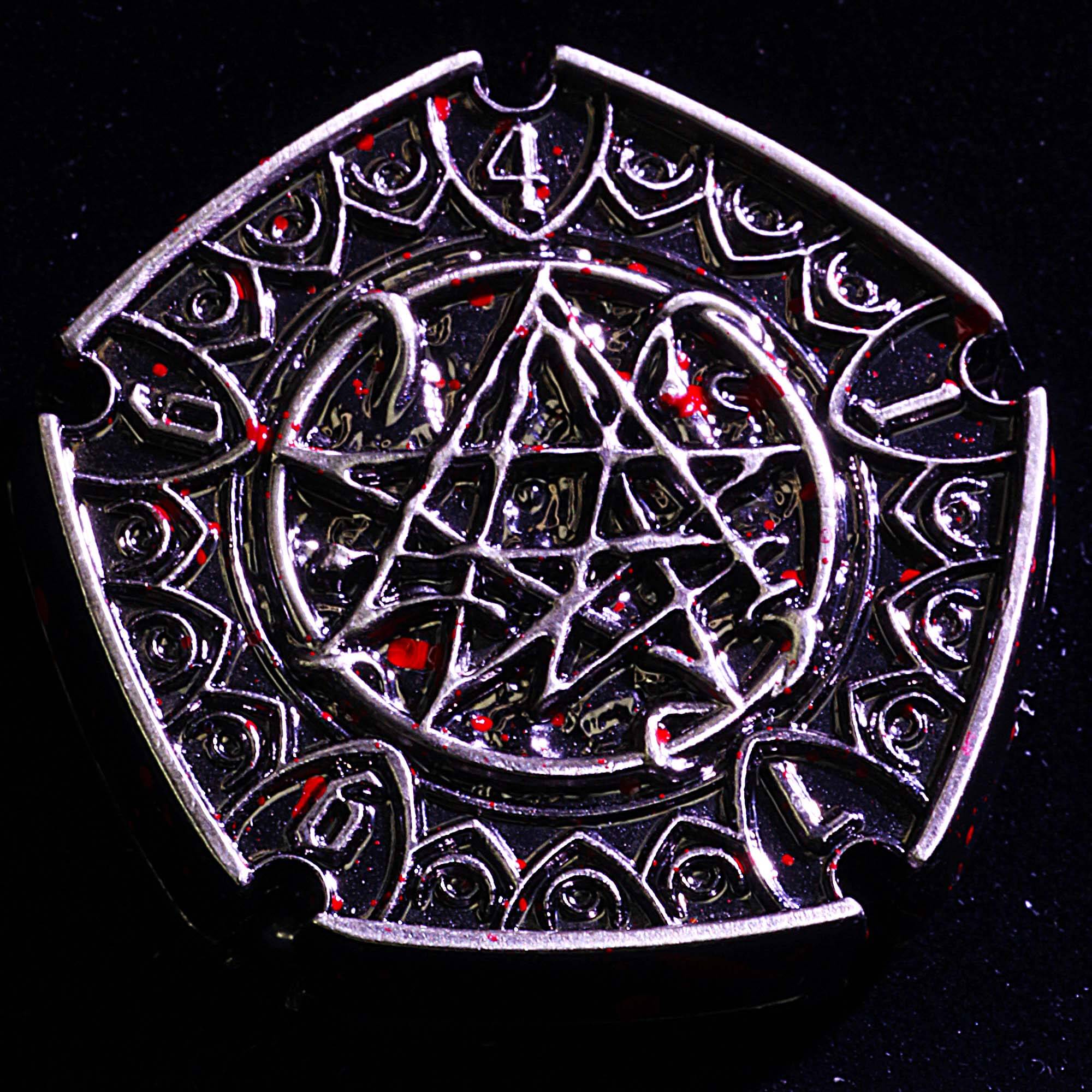 7 Die Metal Flip DnD Coin Dice Set Blood - Dice of Dragons