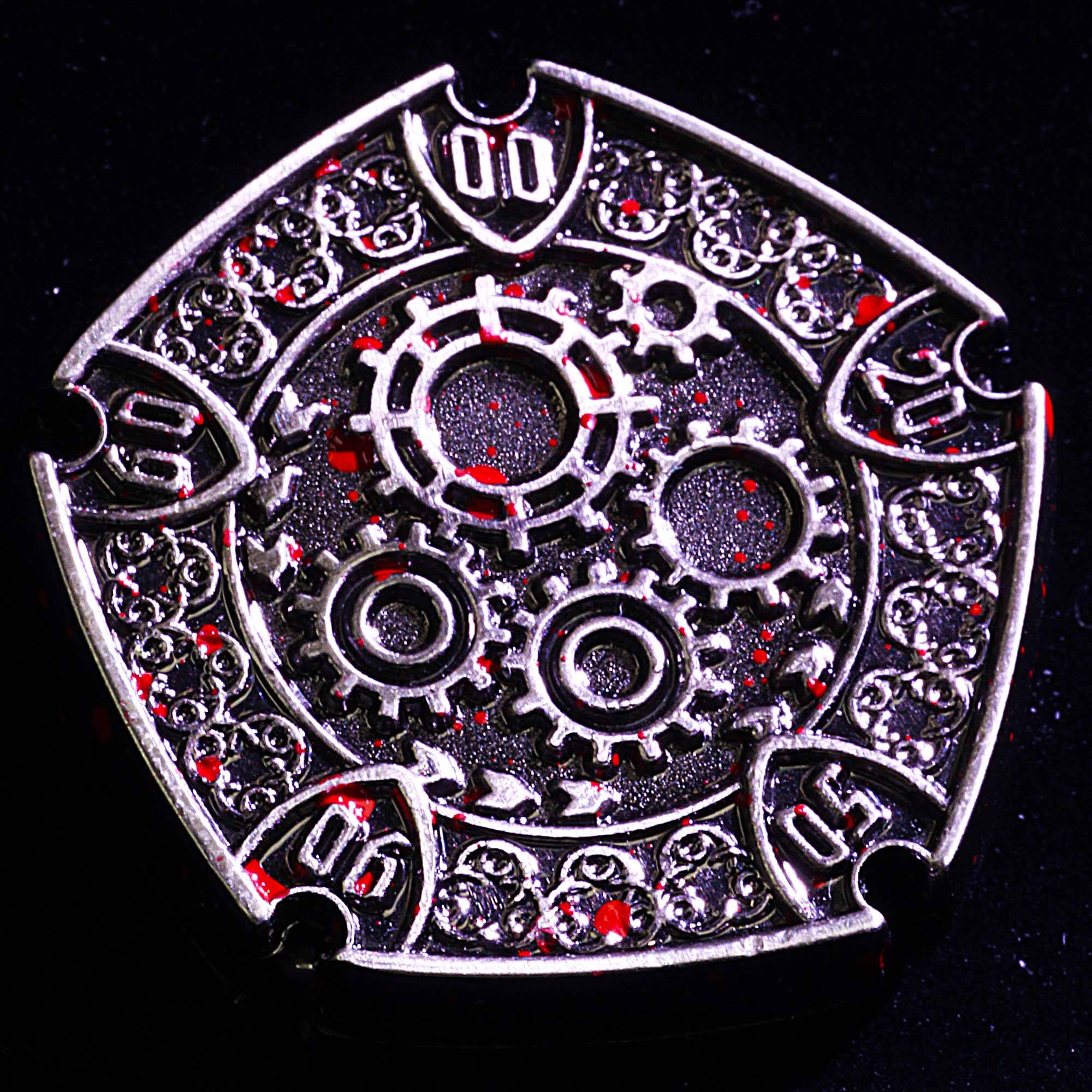 7 Die Metal Flip DnD Coin Dice Set Blood - Dice of Dragons