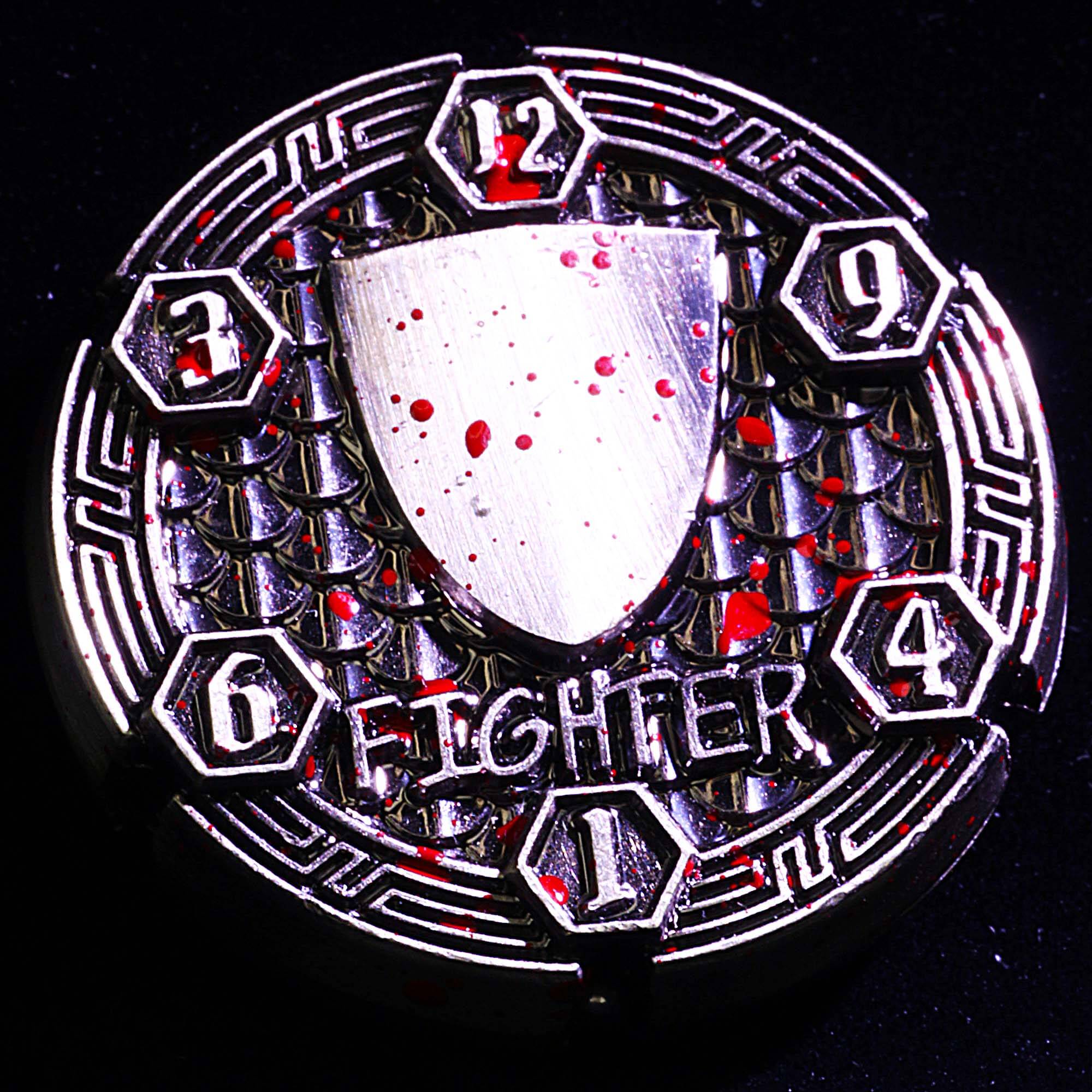7 Die Metal Flip DnD Coin Dice Set Blood - Dice of Dragons