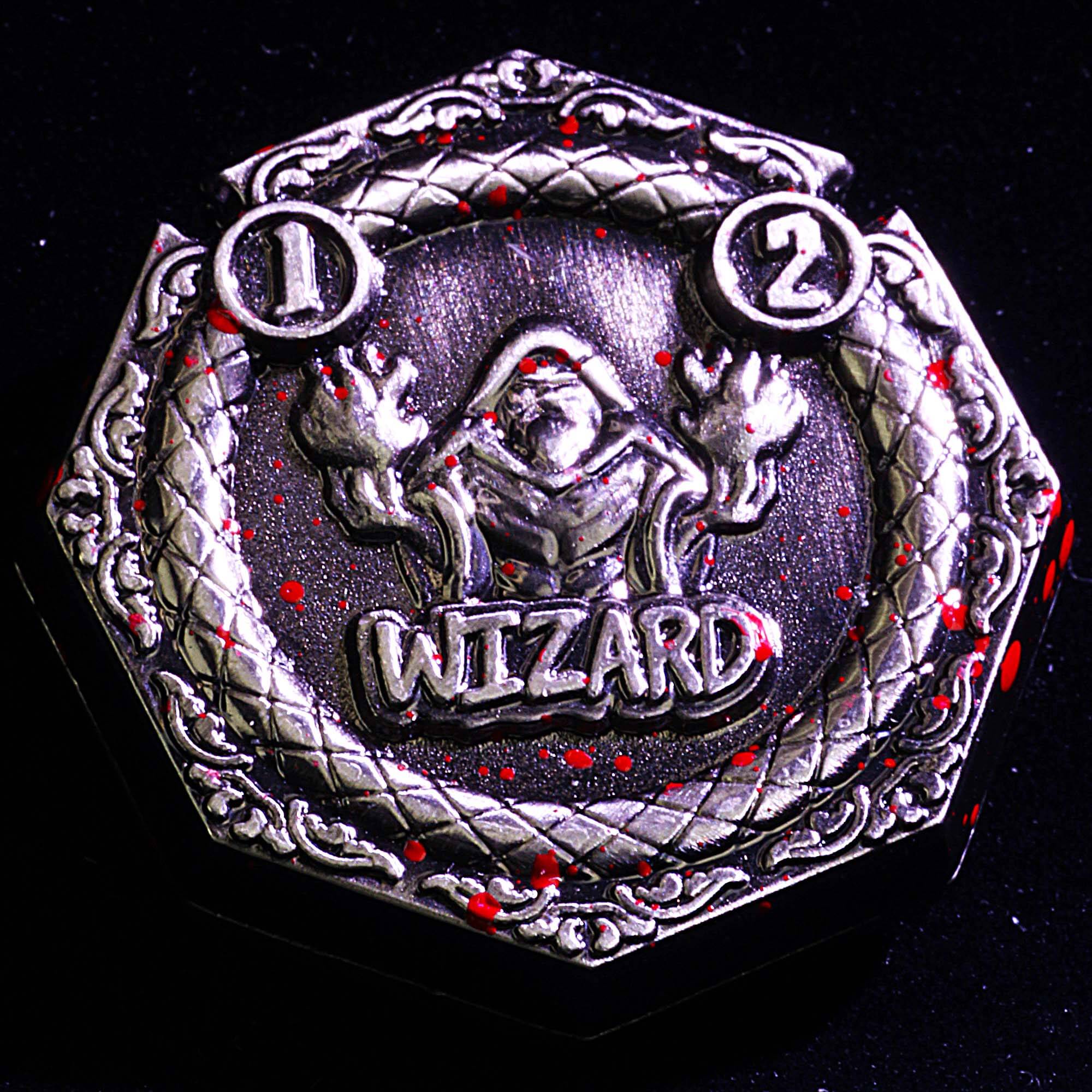 7 Die Metal Flip DnD Coin Dice Set Blood - Dice of Dragons