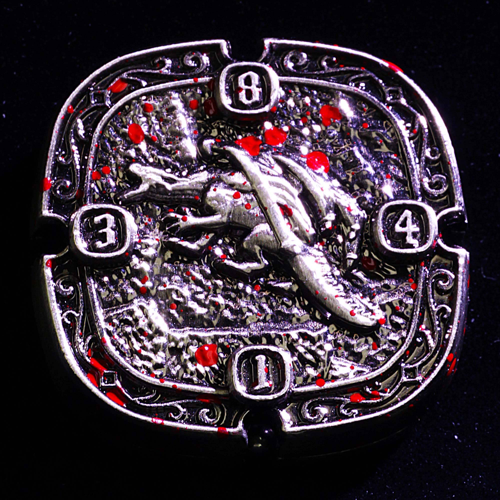 7 Die Metal Flip DnD Coin Dice Set Blood - Dice of Dragons