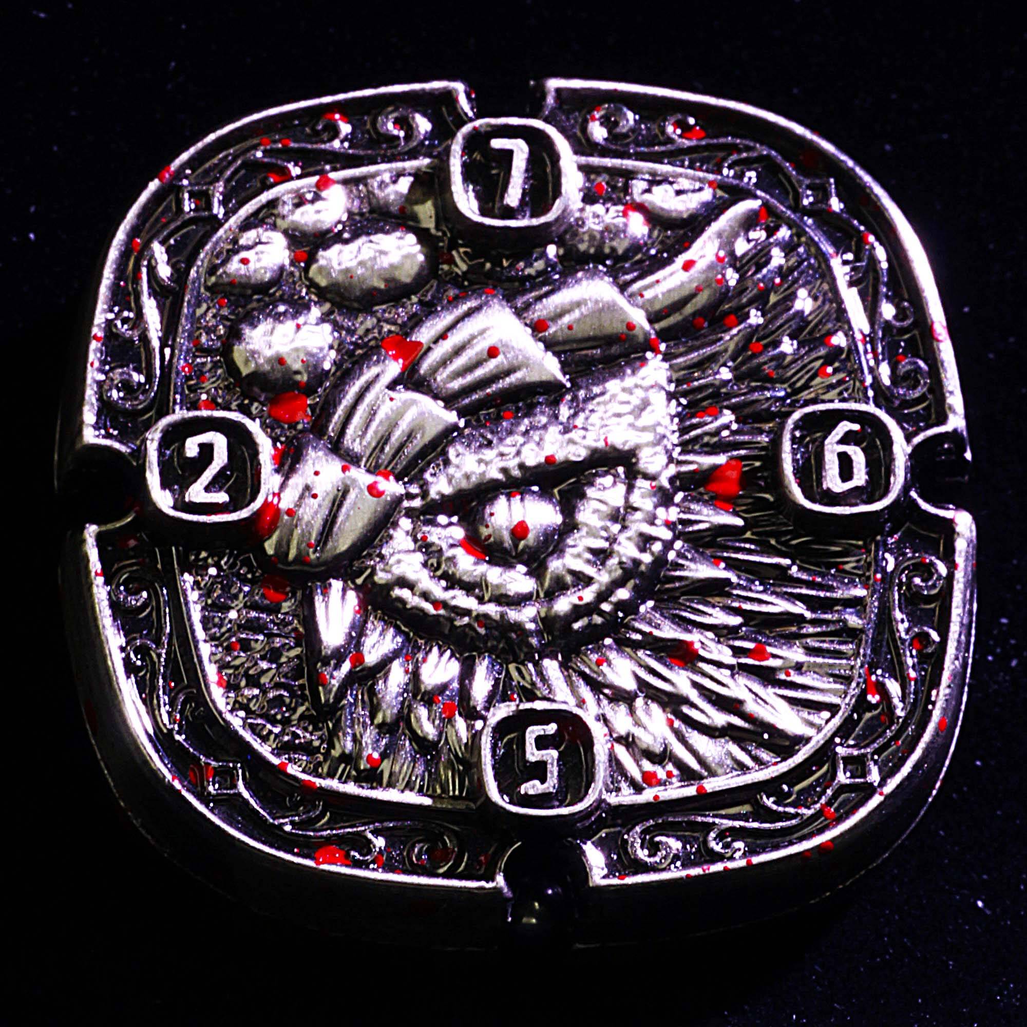 7 Die Metal Flip DnD Coin Dice Set Blood - Dice of Dragons