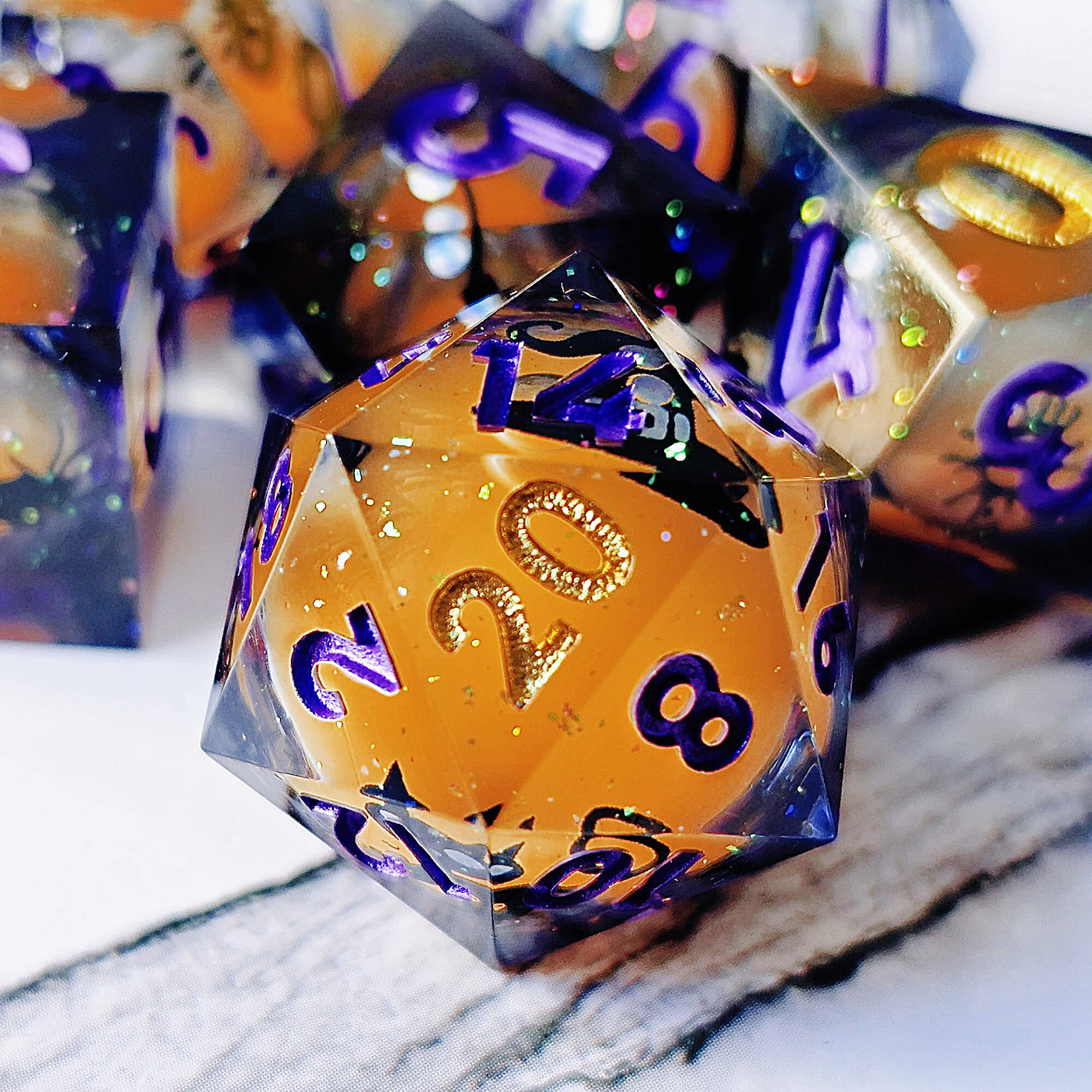 7 Piece Liquid Core Polyhedral D&D Dice Sets Witch - Dice of Dragons