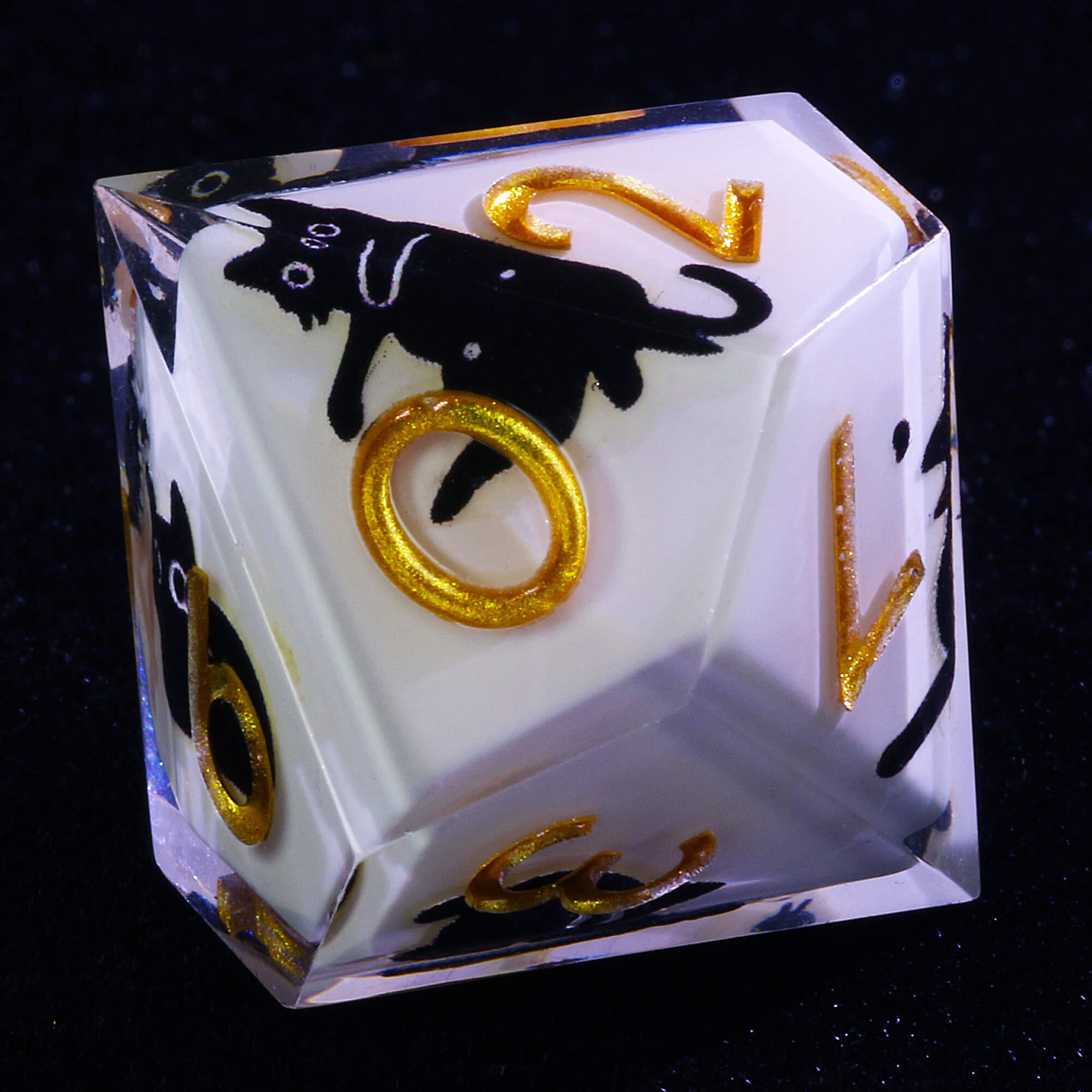 7 Piece Resin Polyhedral Dice Sets DnD Kitten Milk White - Dice of Dragons