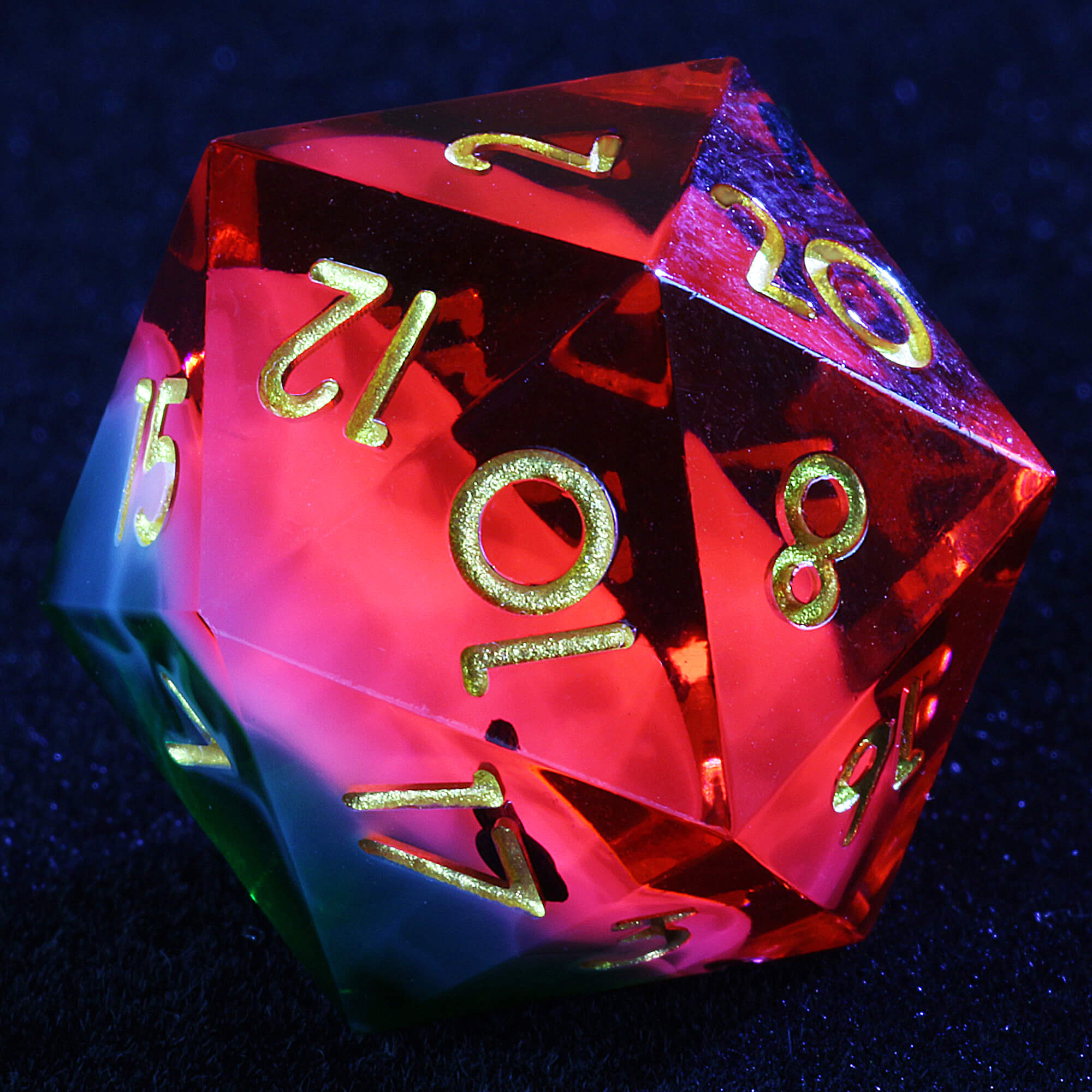 7 Polyhedral Resin Set Dice DD Watermelon Red - Dice of Dragons