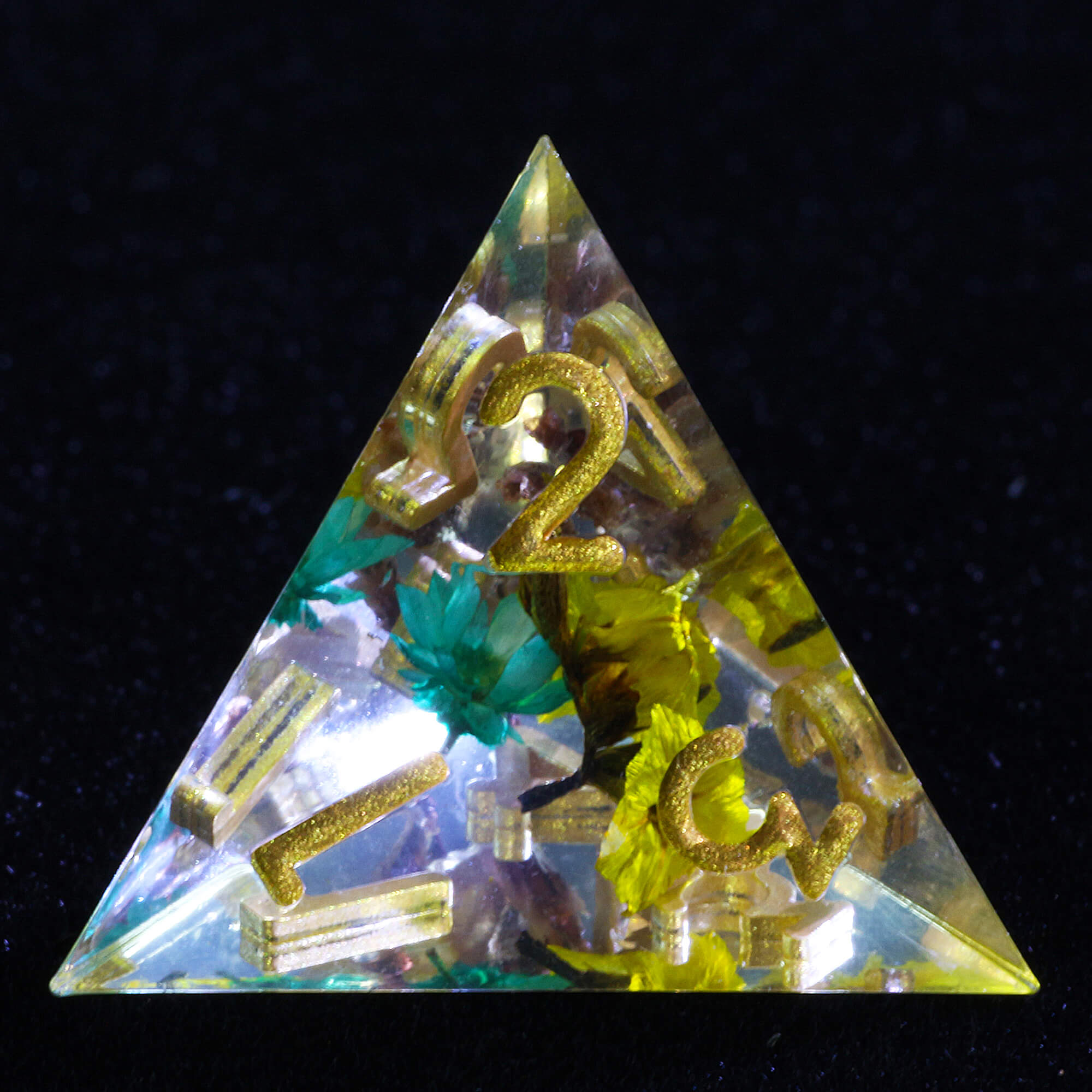 7 Polyhedral Resin Dice Sets DD Yellow Flower - Dice of Dragons