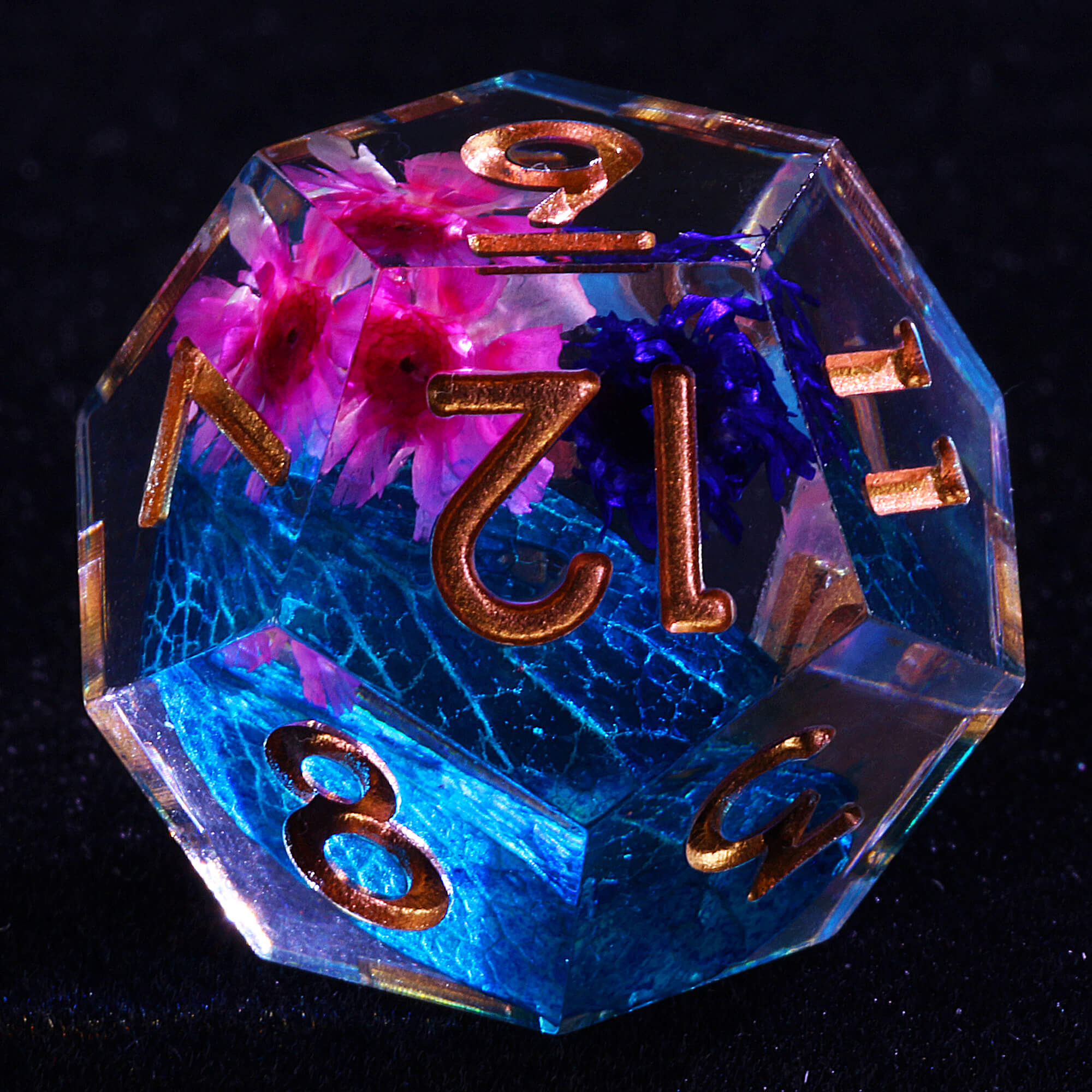 7 Polyhedral Resin D&D Dice Sets Flower - Dice of Dragons