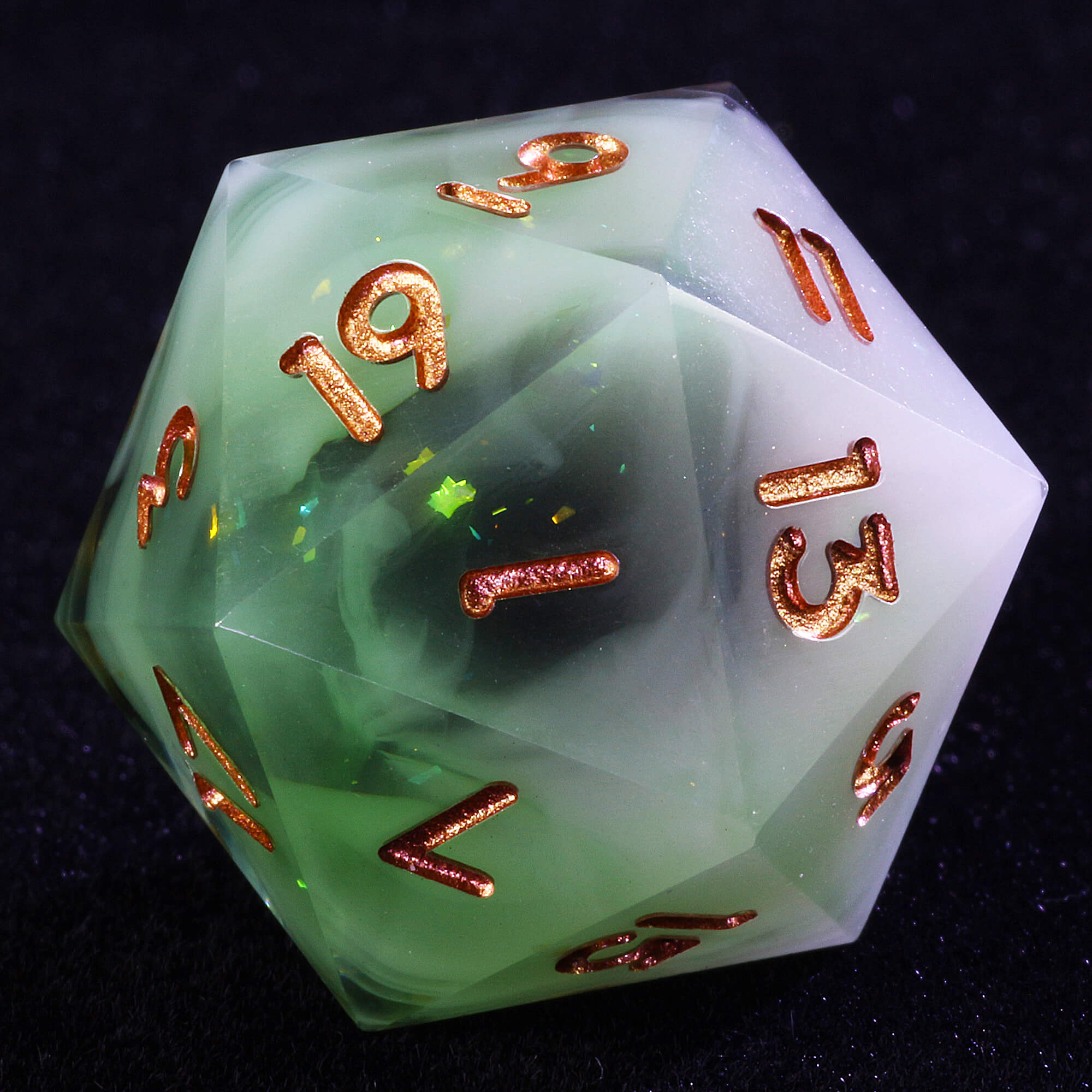 7 Polyhedral Resin D&D Set of Dice Milk White Black - Dice of Dragons