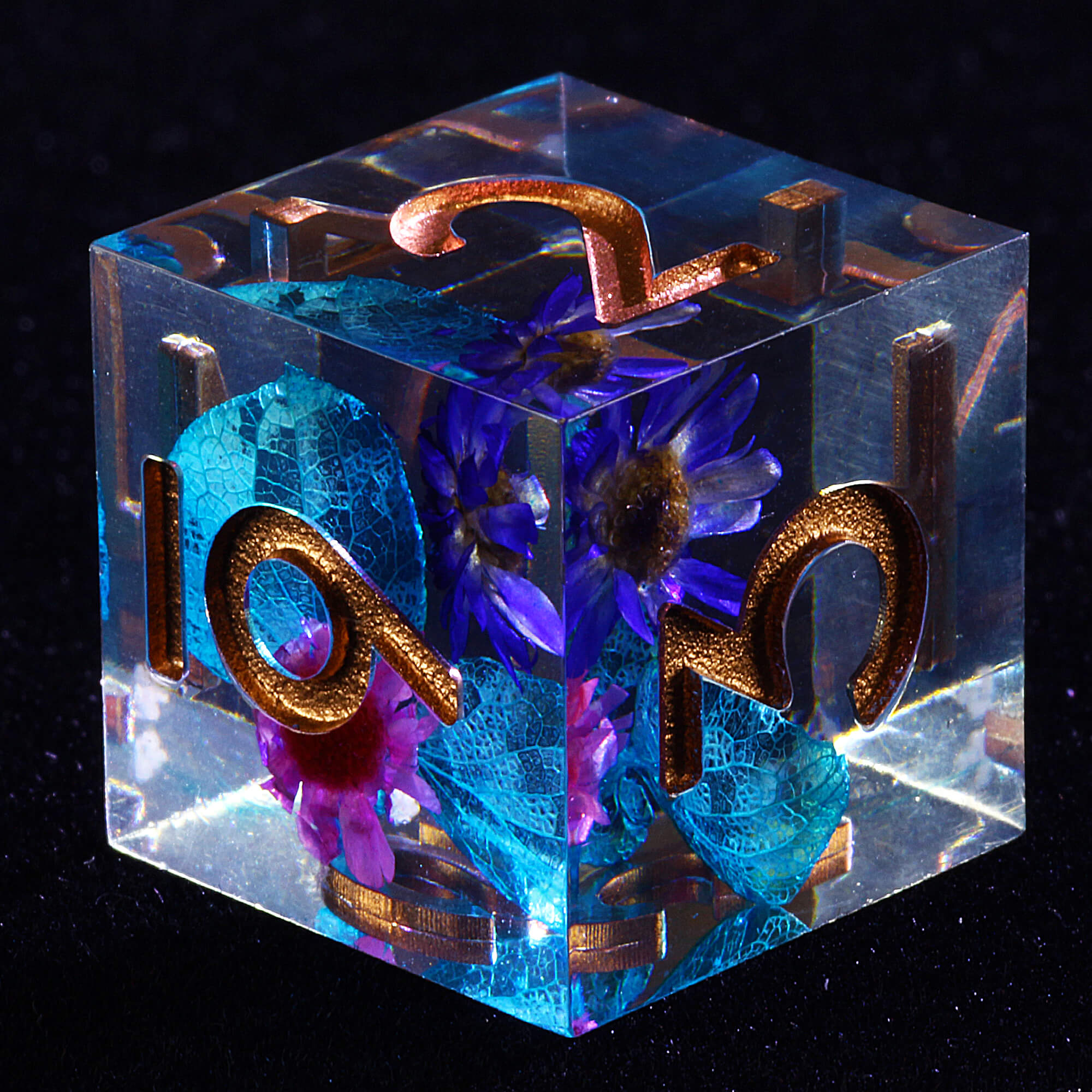 7 Polyhedral Resin D&D Dice Sets Flower - Dice of Dragons