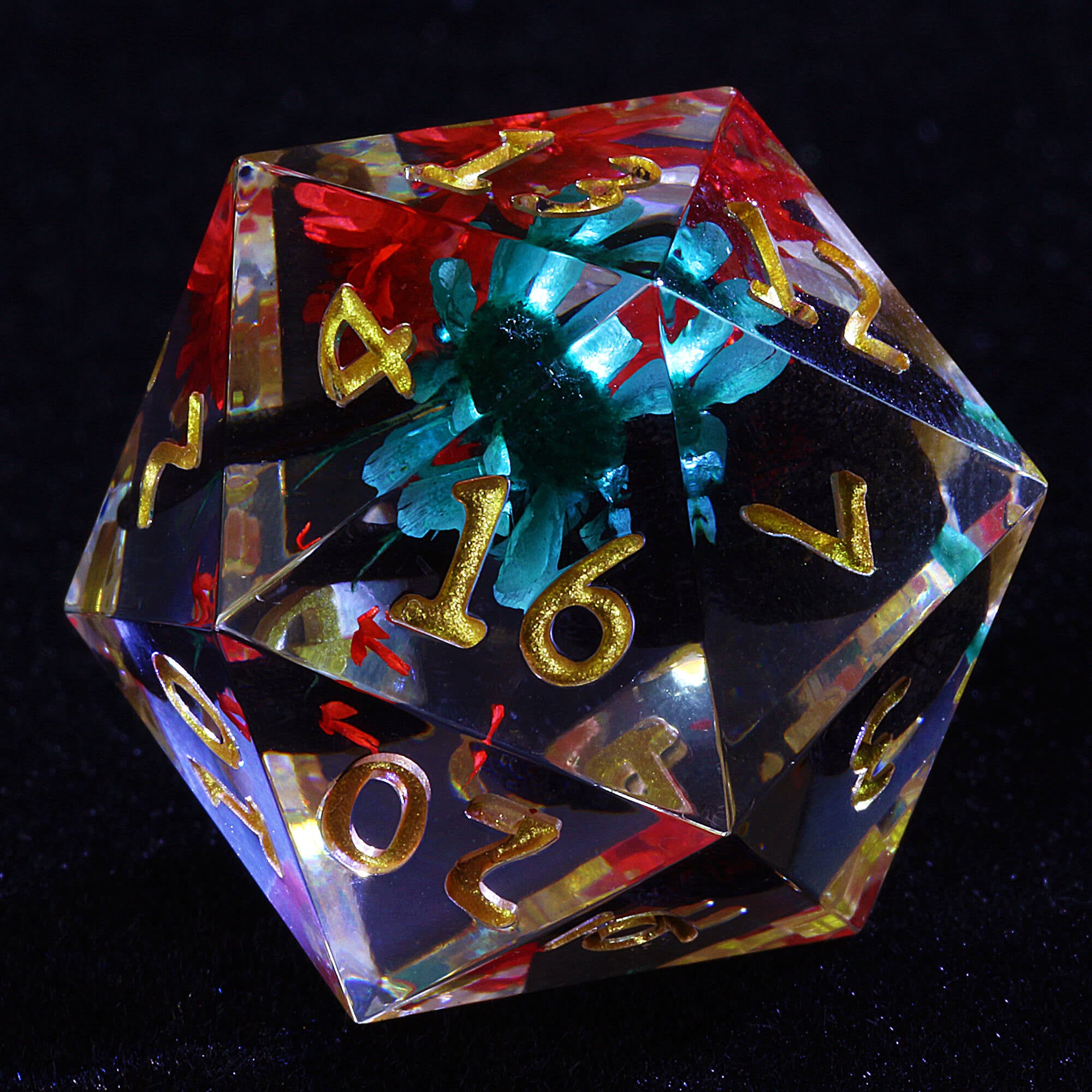 7 Polyhedral Resin DnD Dice Sets Flower - Dice of Dragons