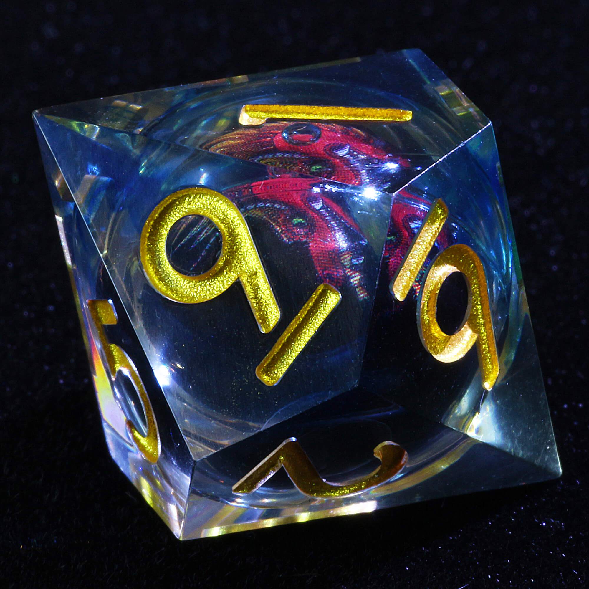 7 Polyhedral Resin Dragon Liquid Core Set Dice DnD - Dice of Dragons