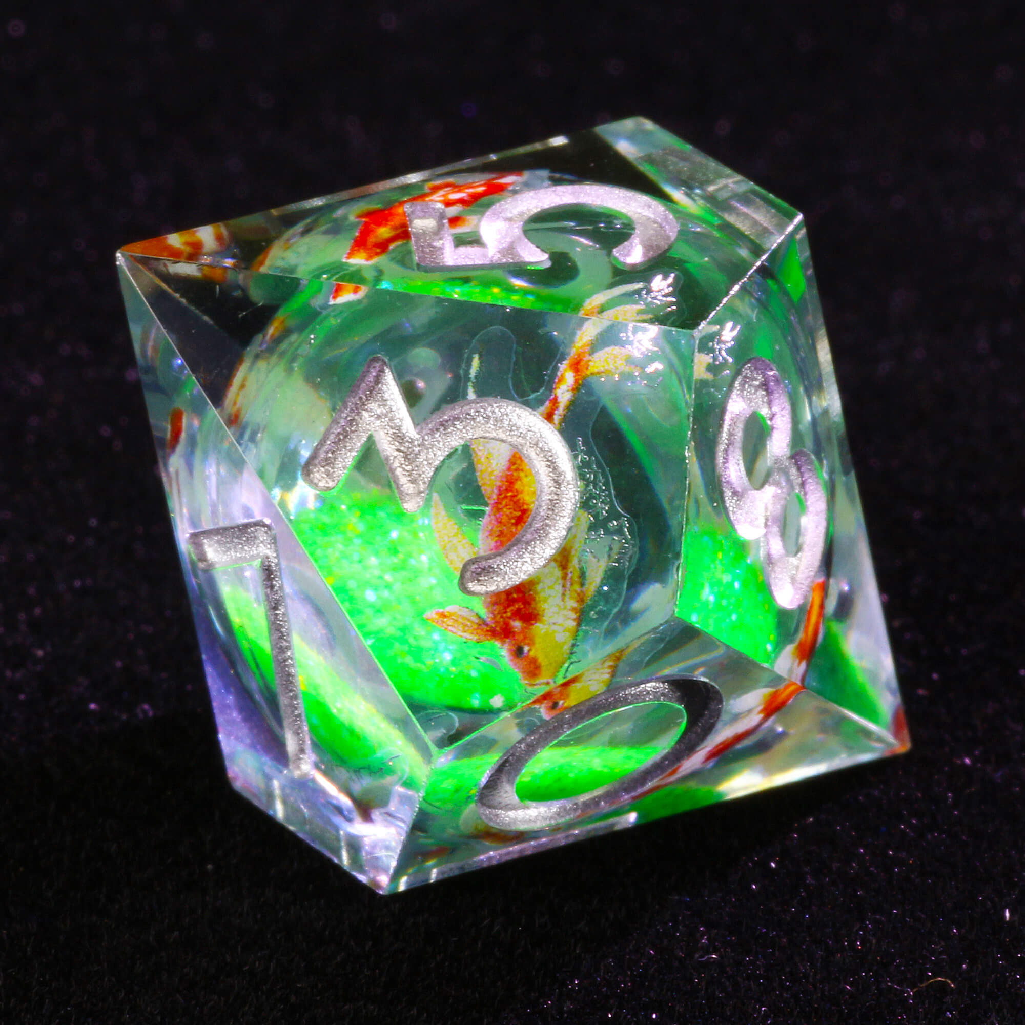 7 Polyhedral Resin Liquid Core Set of Dice DD Fish - Dice of Dragons