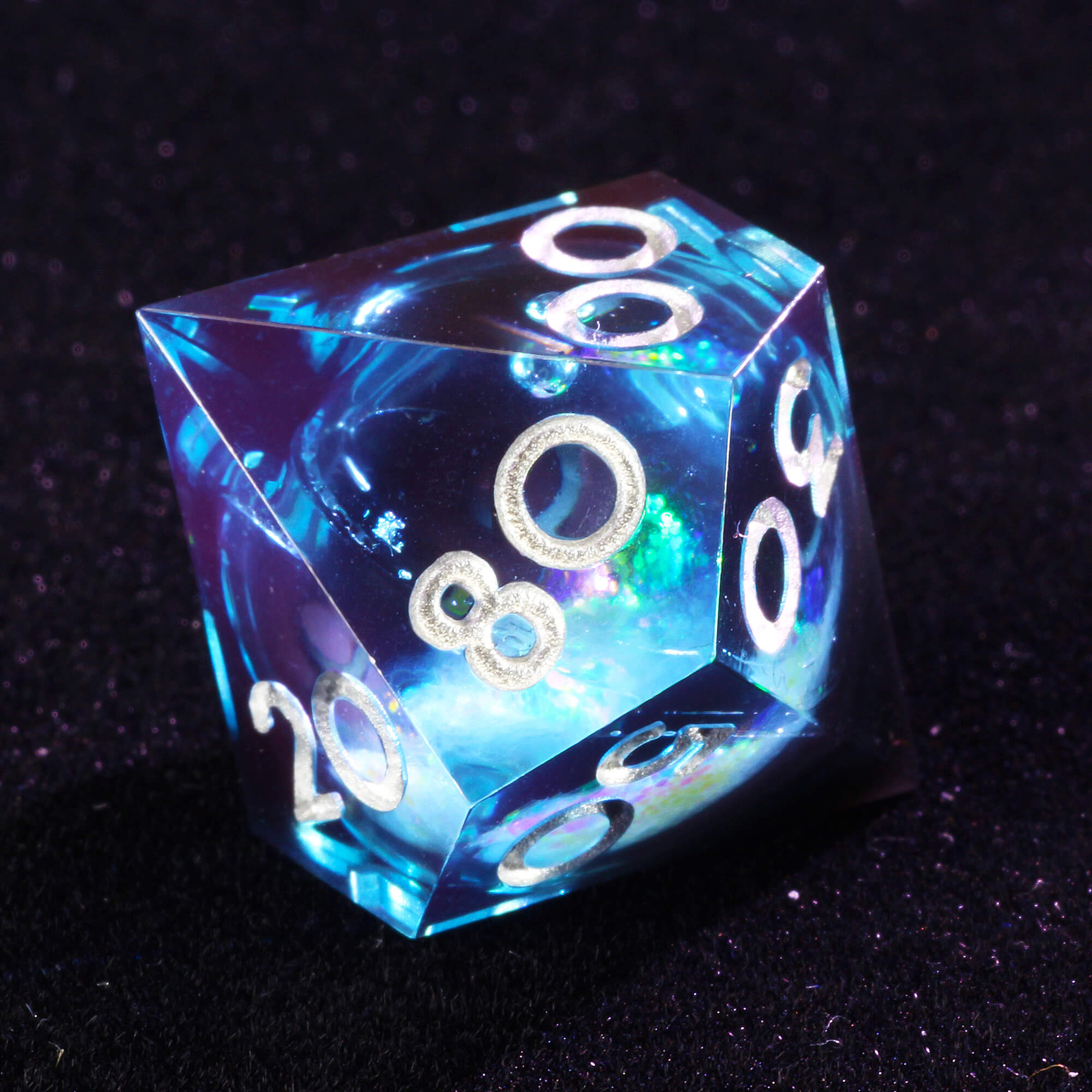 7 Polyhedral Resin Liquid Core Set of Dice D and D - Dice of Dragons